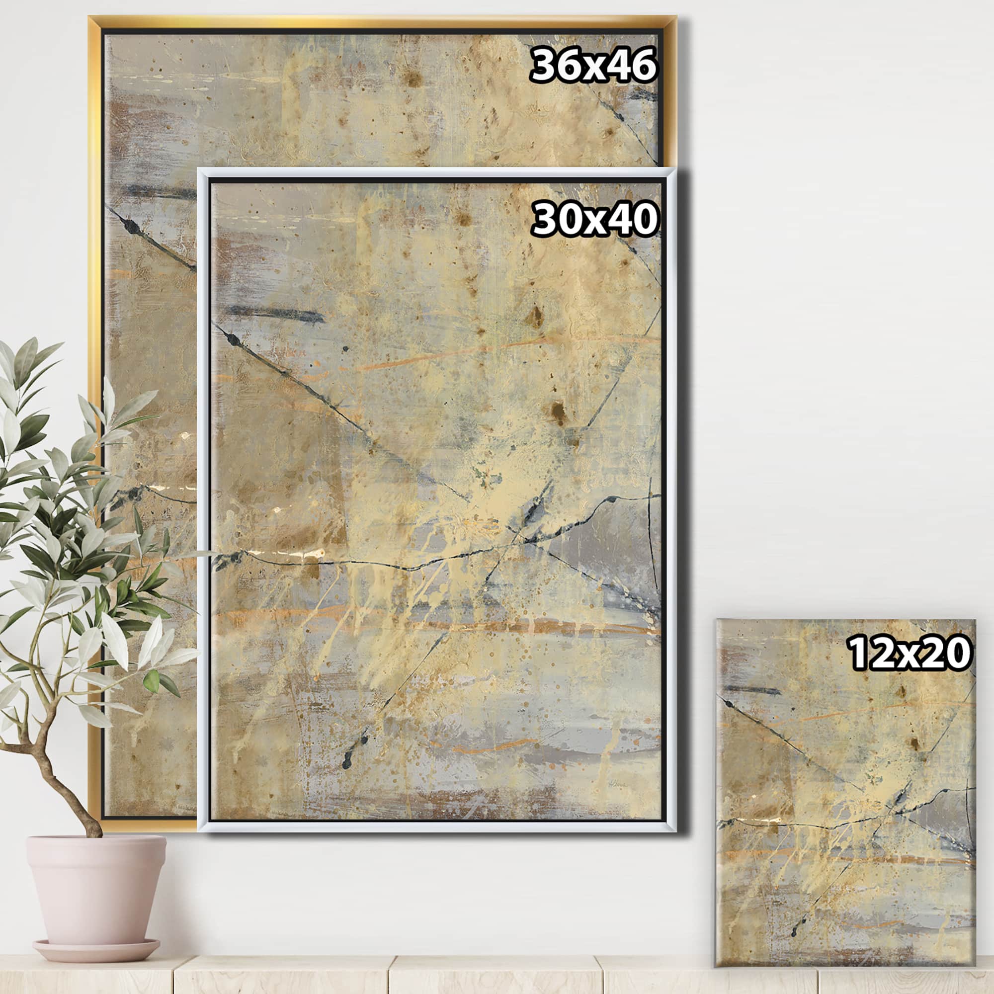 Designart - Geometric Cream Block III