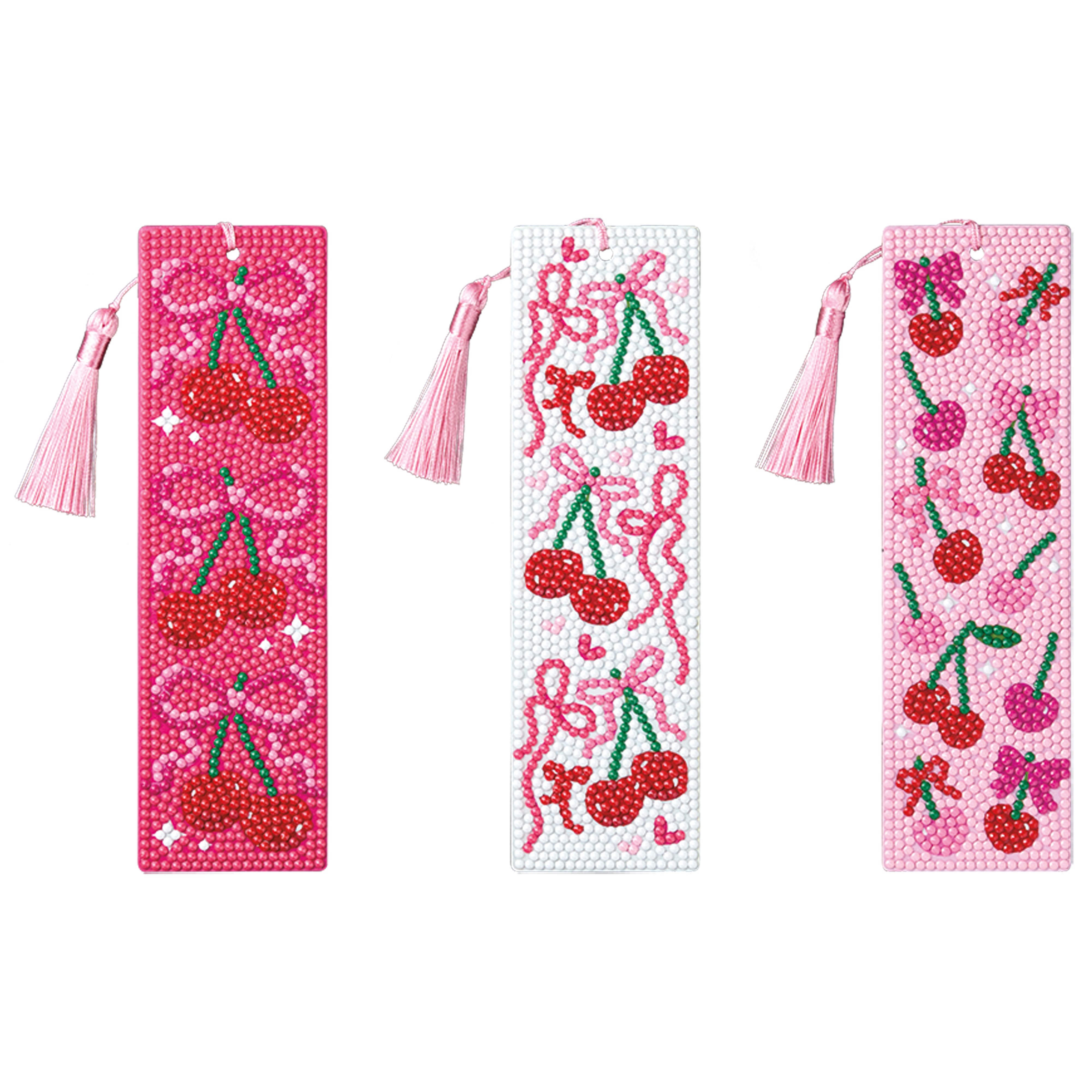 Cherries 3-Piece Diamond Art Bookmark Kit by Make Market®