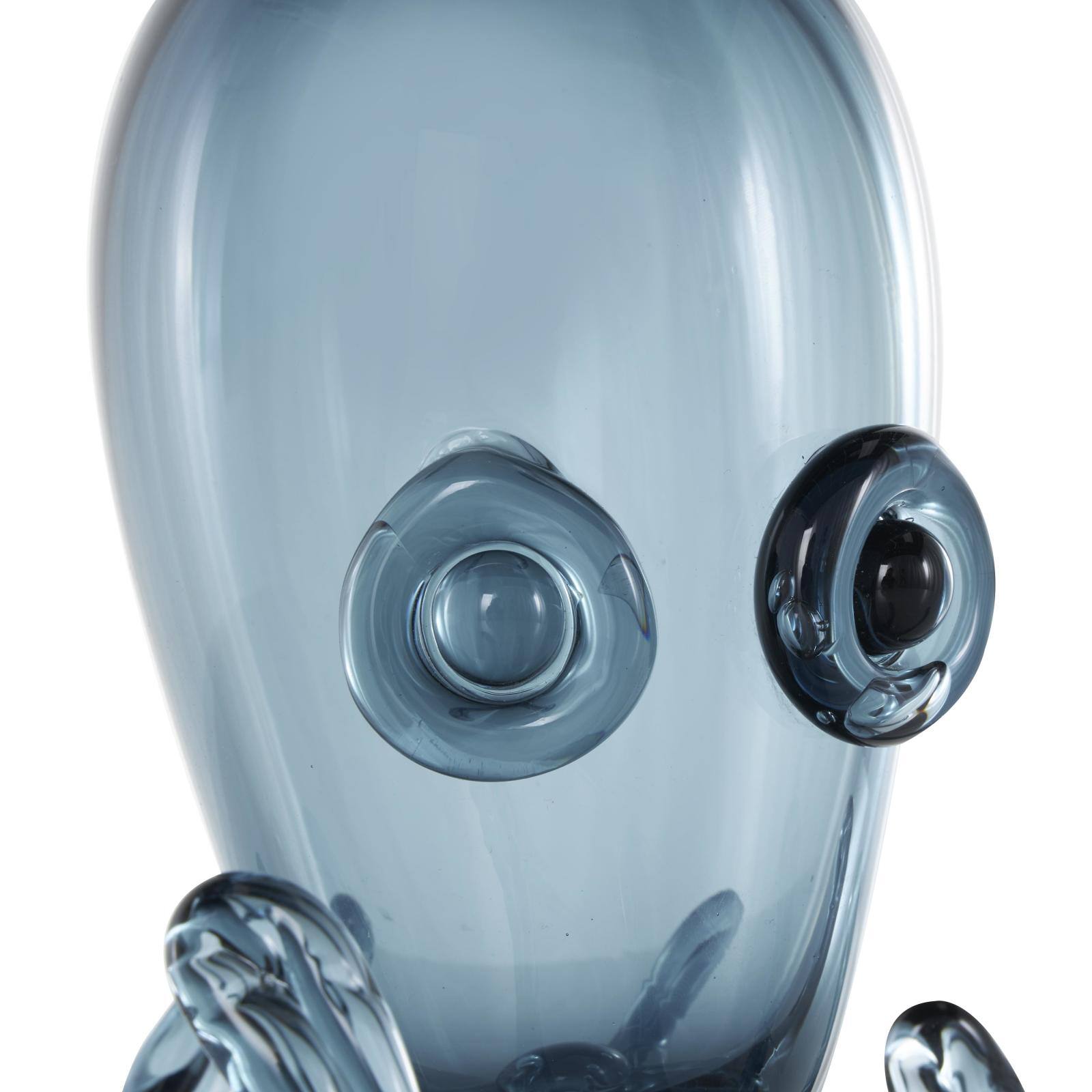 8.5" Blue Ombre Glass Octopus Sculpture