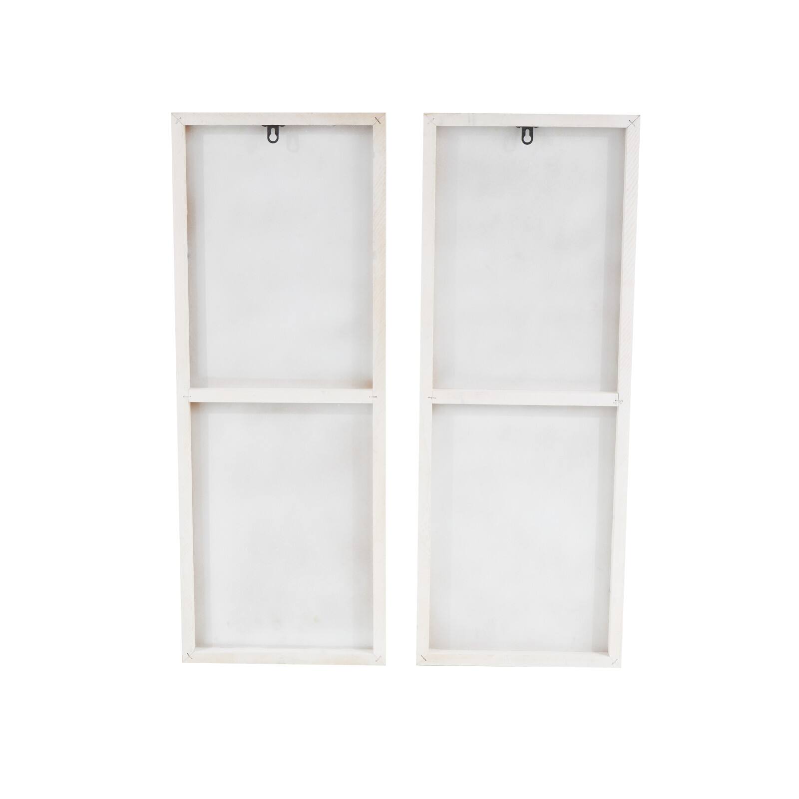 32" x 12" White Wood Geometric Wall Art Set with Black Accents
