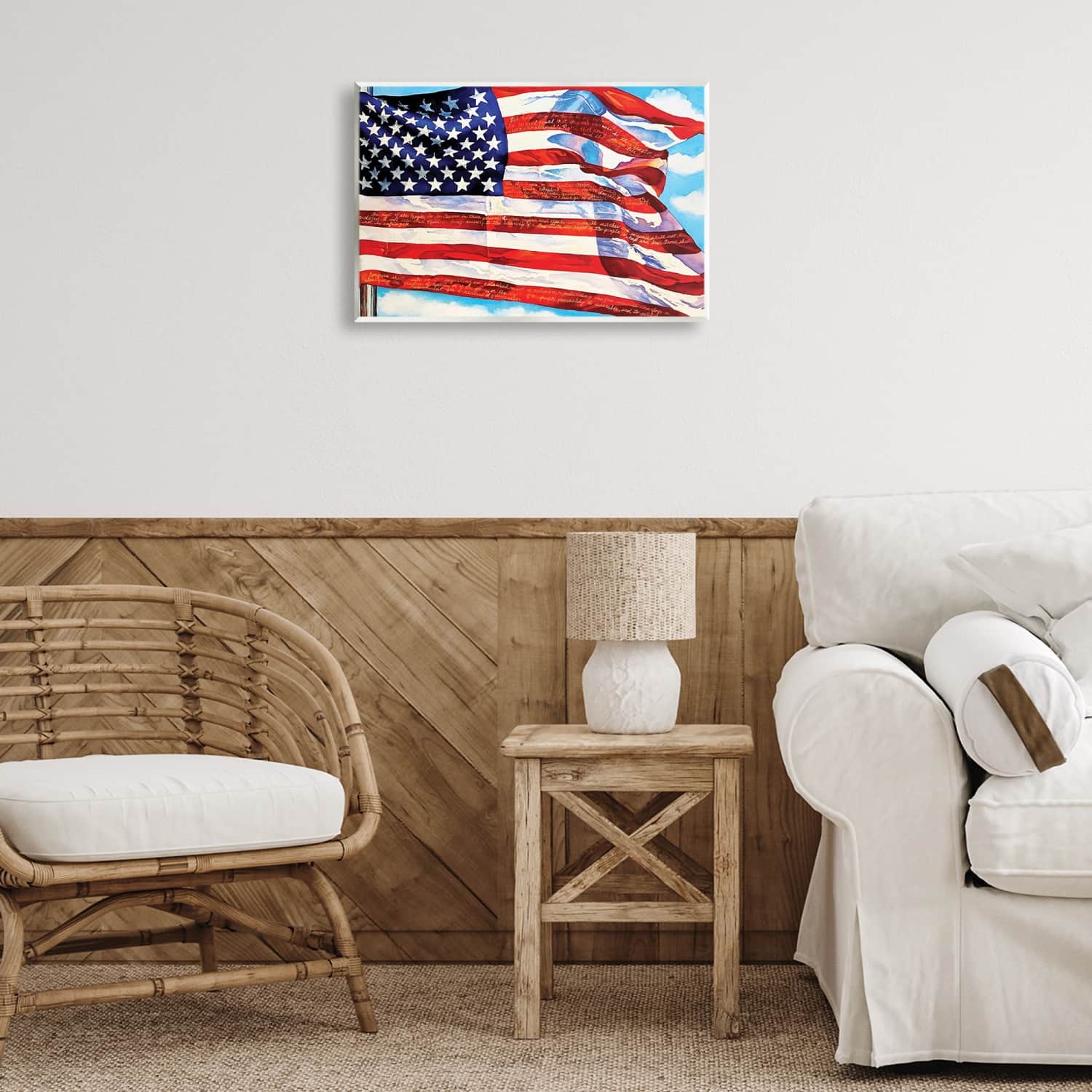 Stupell Industries Windblown American Flag Wall Plaque Art