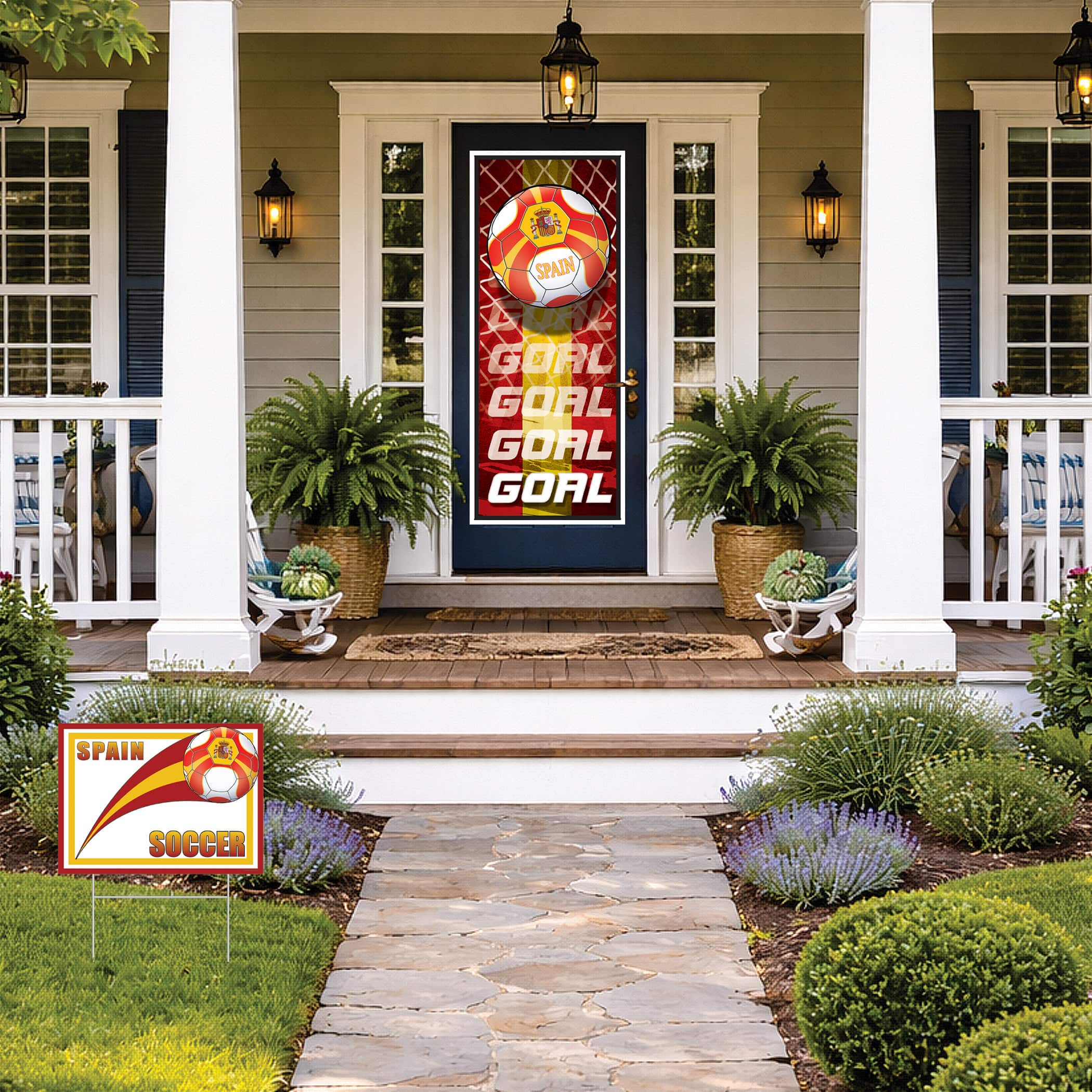 11.5" x 15.5" Spain Soccer Plastic Yard Sign