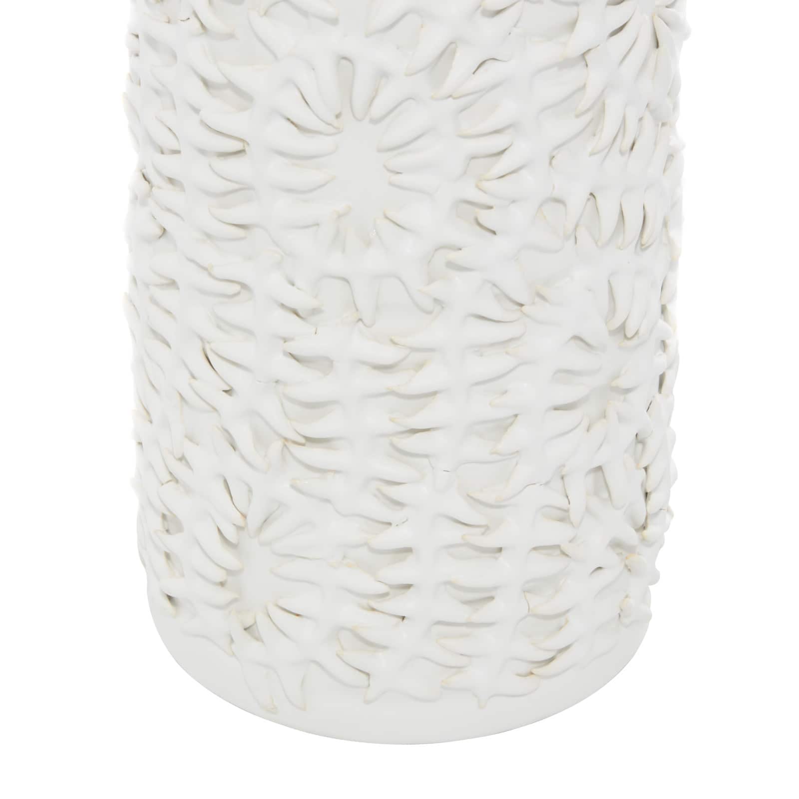 White Ceramic Contemporary Vase, 21" x 6" x 6"
