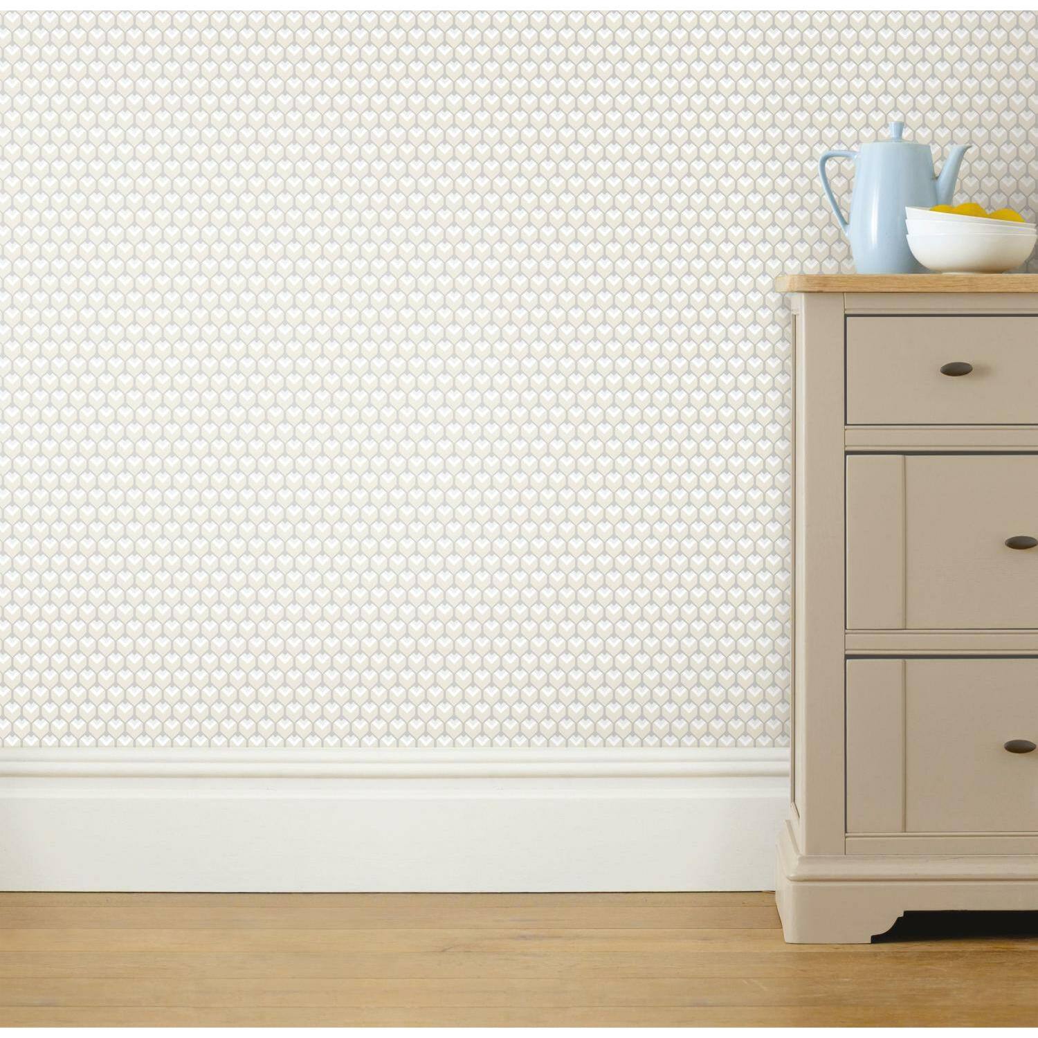 RoomMates 3D Petite Hexagons Peel & Stick Wallpaper