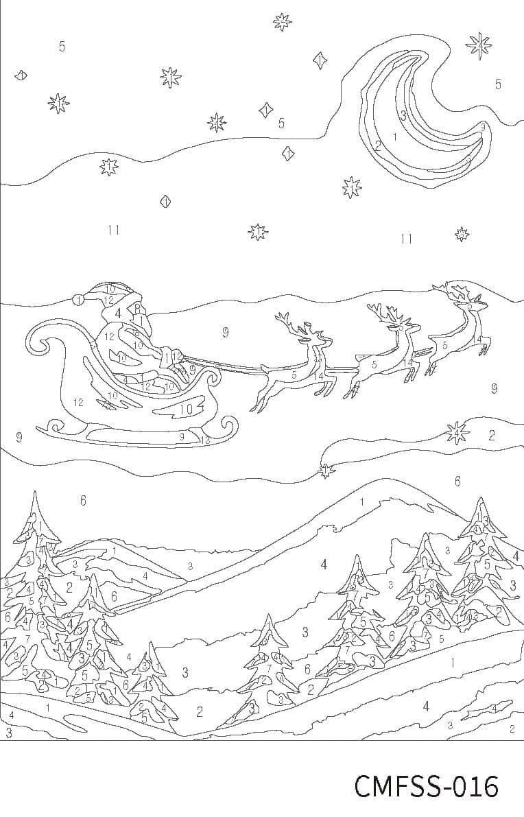 Santa Sleigh Paint-by-Number Framed Mini Kit by Artist's Loft®