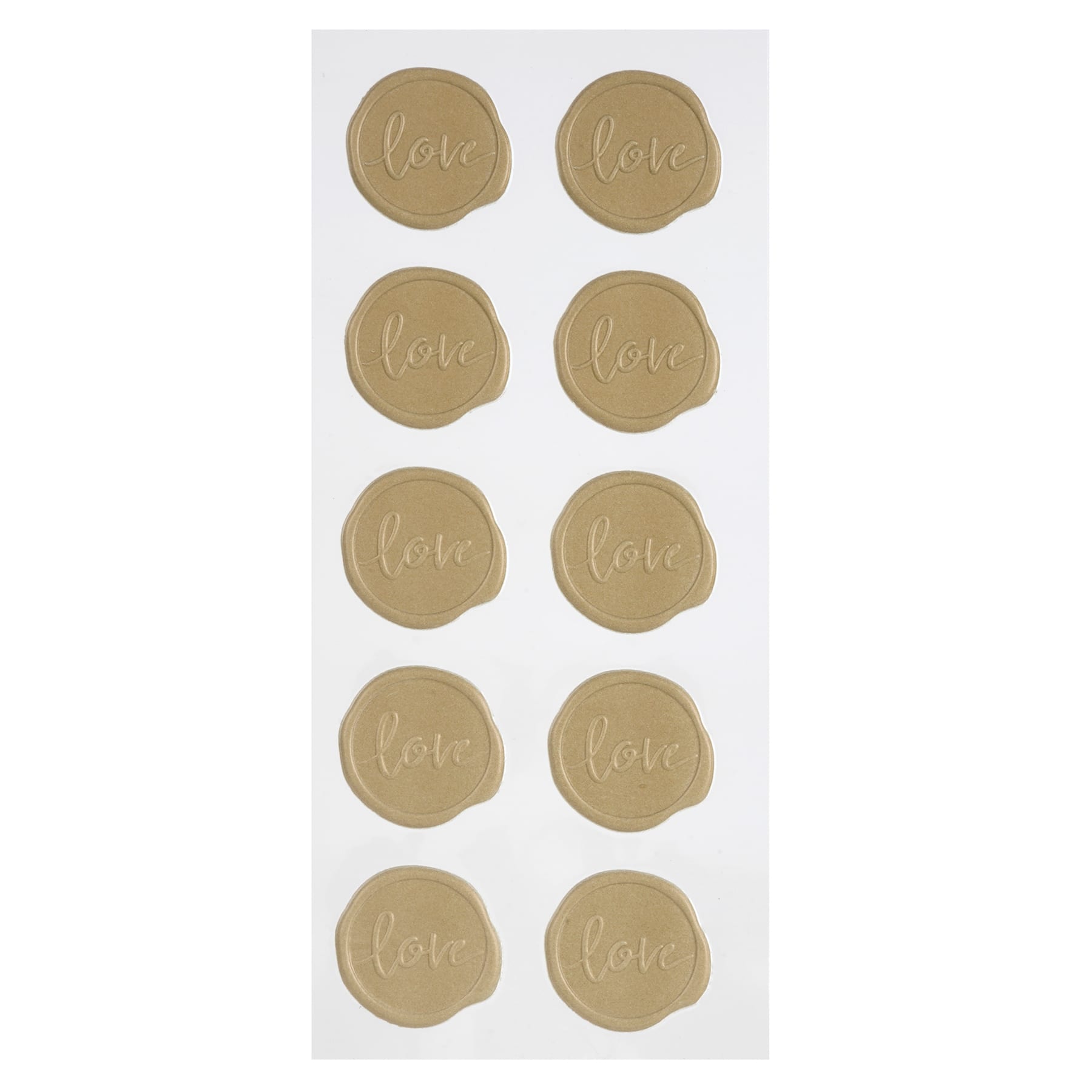 12 Packs: 40 ct. (480 total) Gold Love Faux Wax Envelope Seals by Recollections™