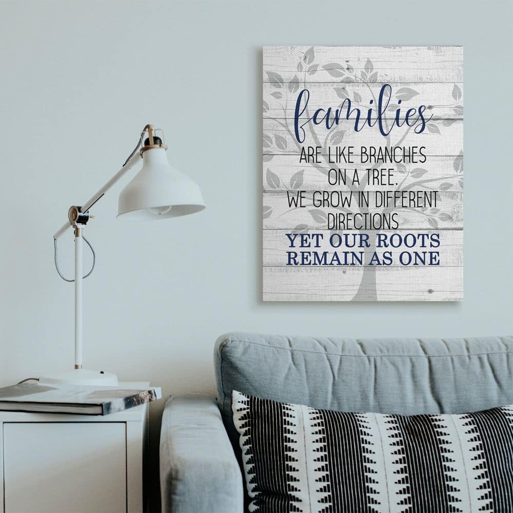 Stupell Industries Family Branches and Roots Phrase Tree Growth Inspiration Canvas Wall Art