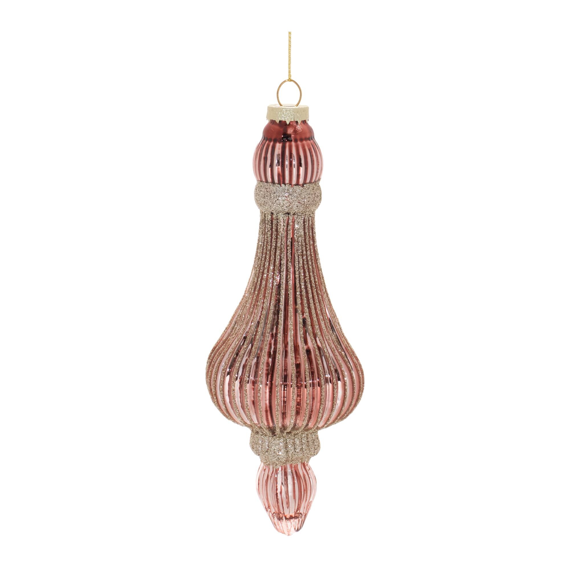 7.75" Ribbed Glass Drop Ornaments, 6ct.