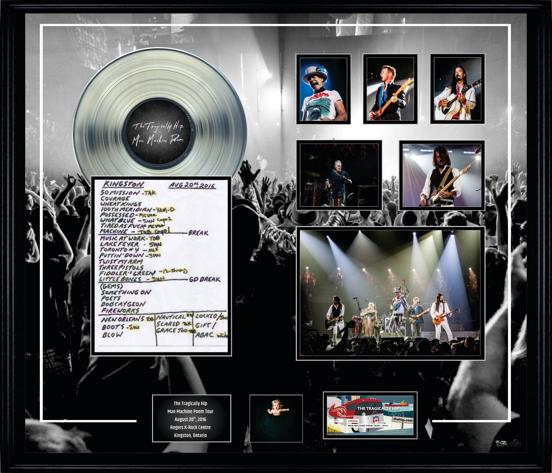 The Tragically Hip Framed Last Kingston Show with Set List 37" x 28"