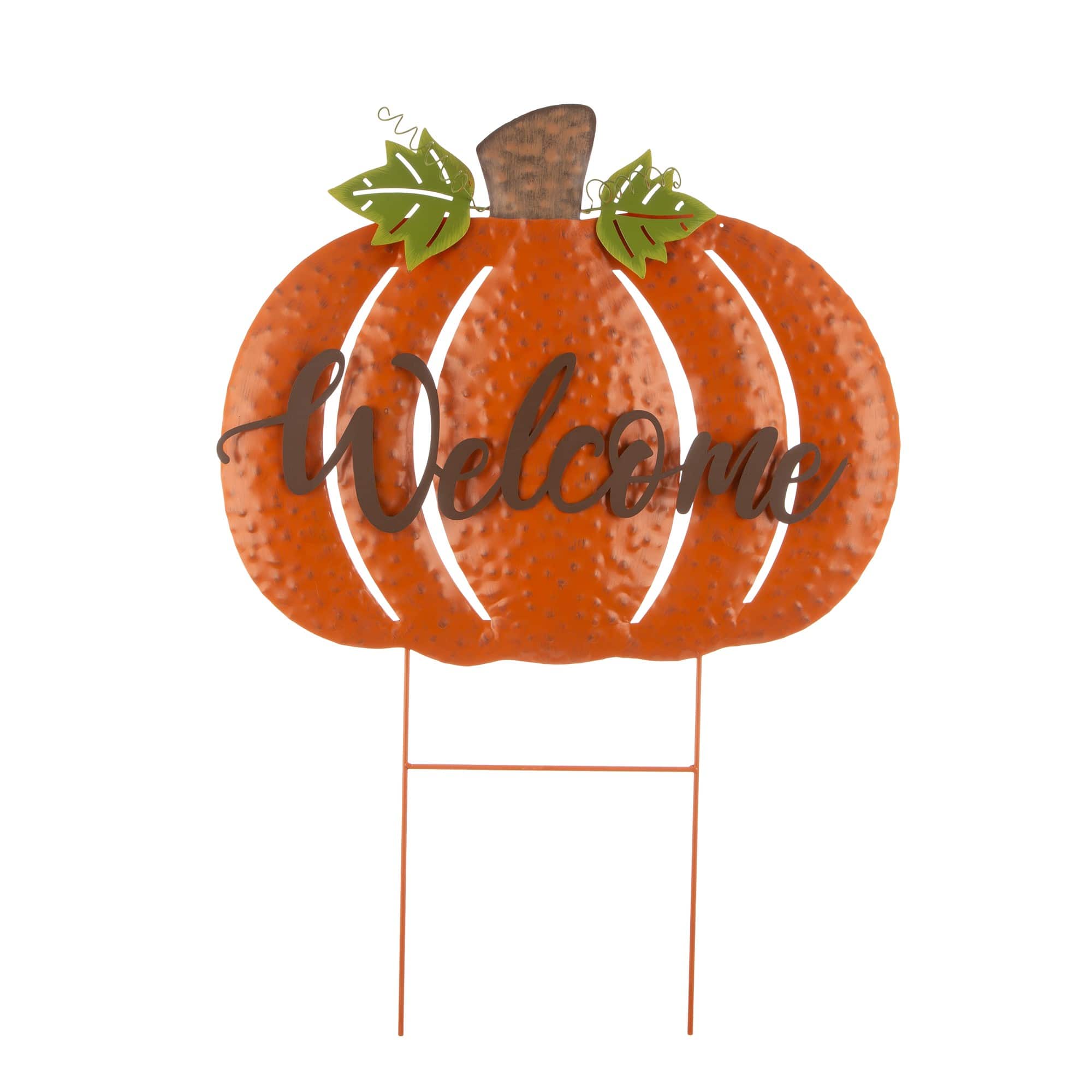 Glitzhome® Metal Welcome Pumpkin Yard Stake