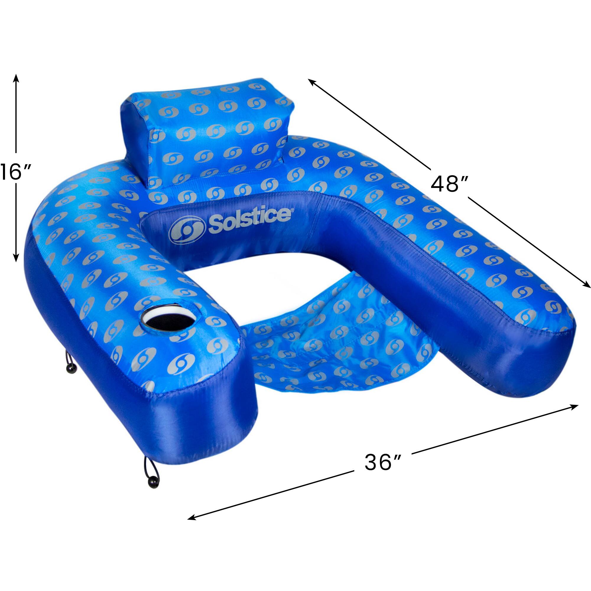 Solstice 4ft. Blue Inflatable Pool Hammock Chair Lounger