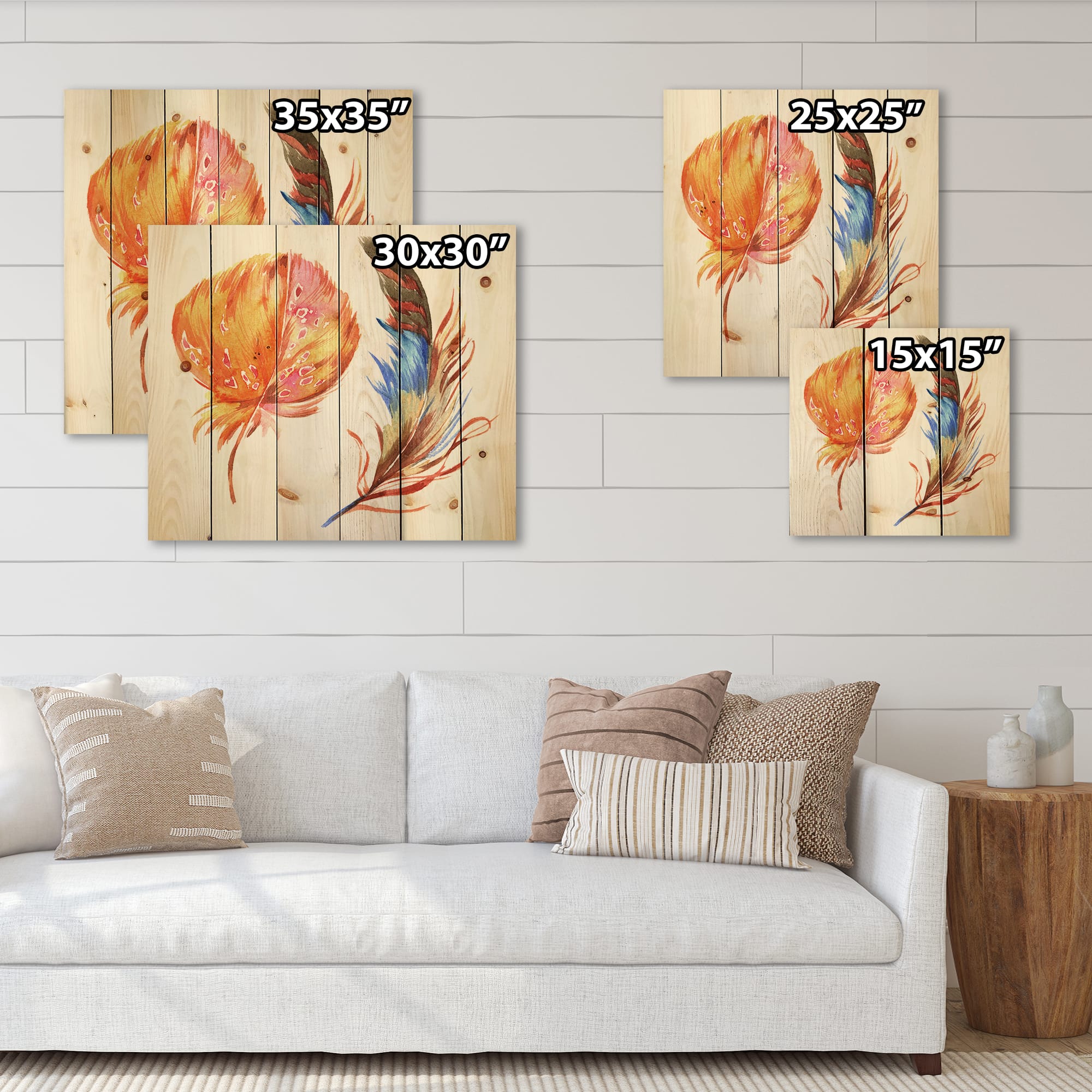 Designart - Ethnic Brown Feather From Wing I