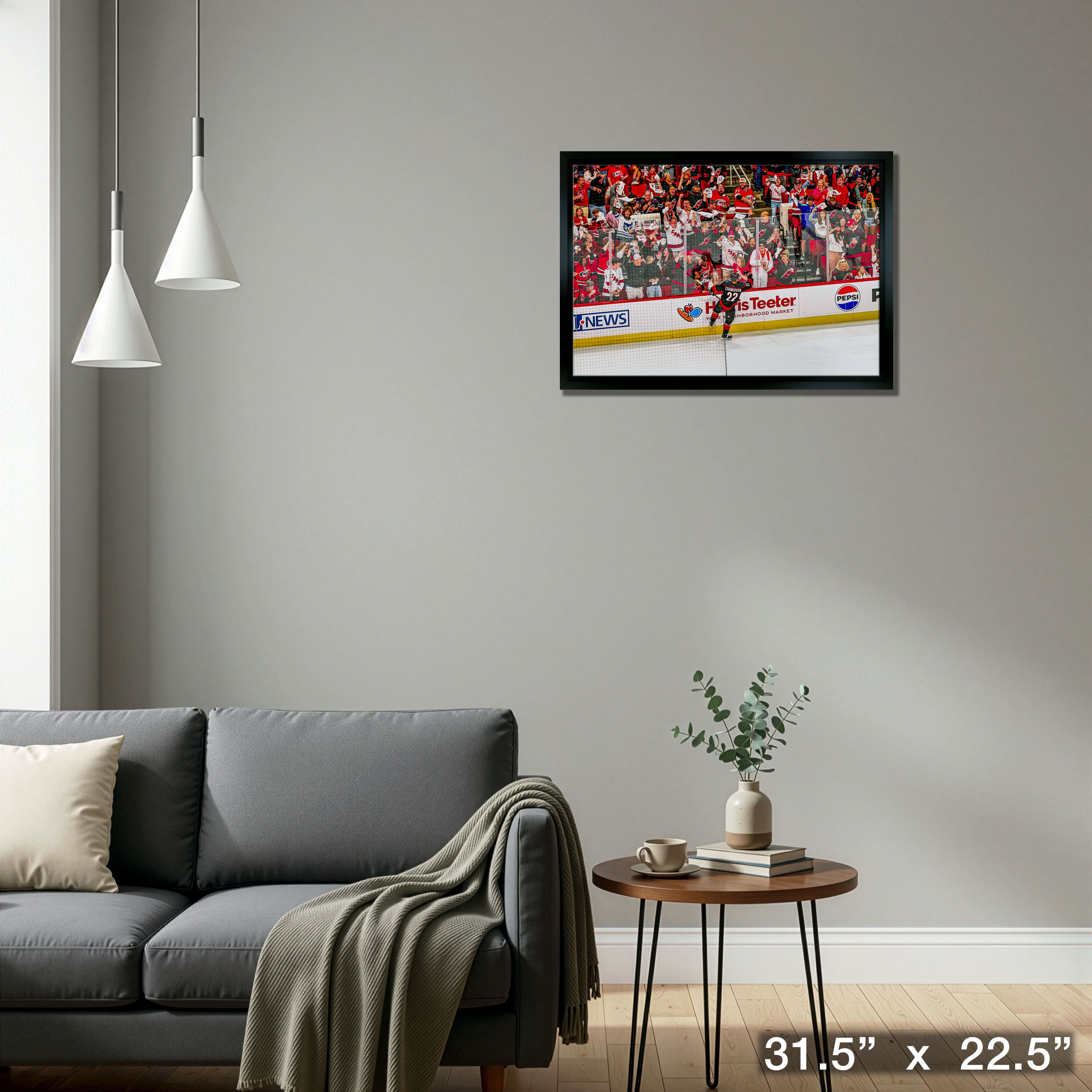 Logan Stankoven 20" x 29" Framed Canvas Hurricanes 2025 Playoffs 31.5" x 22.5"