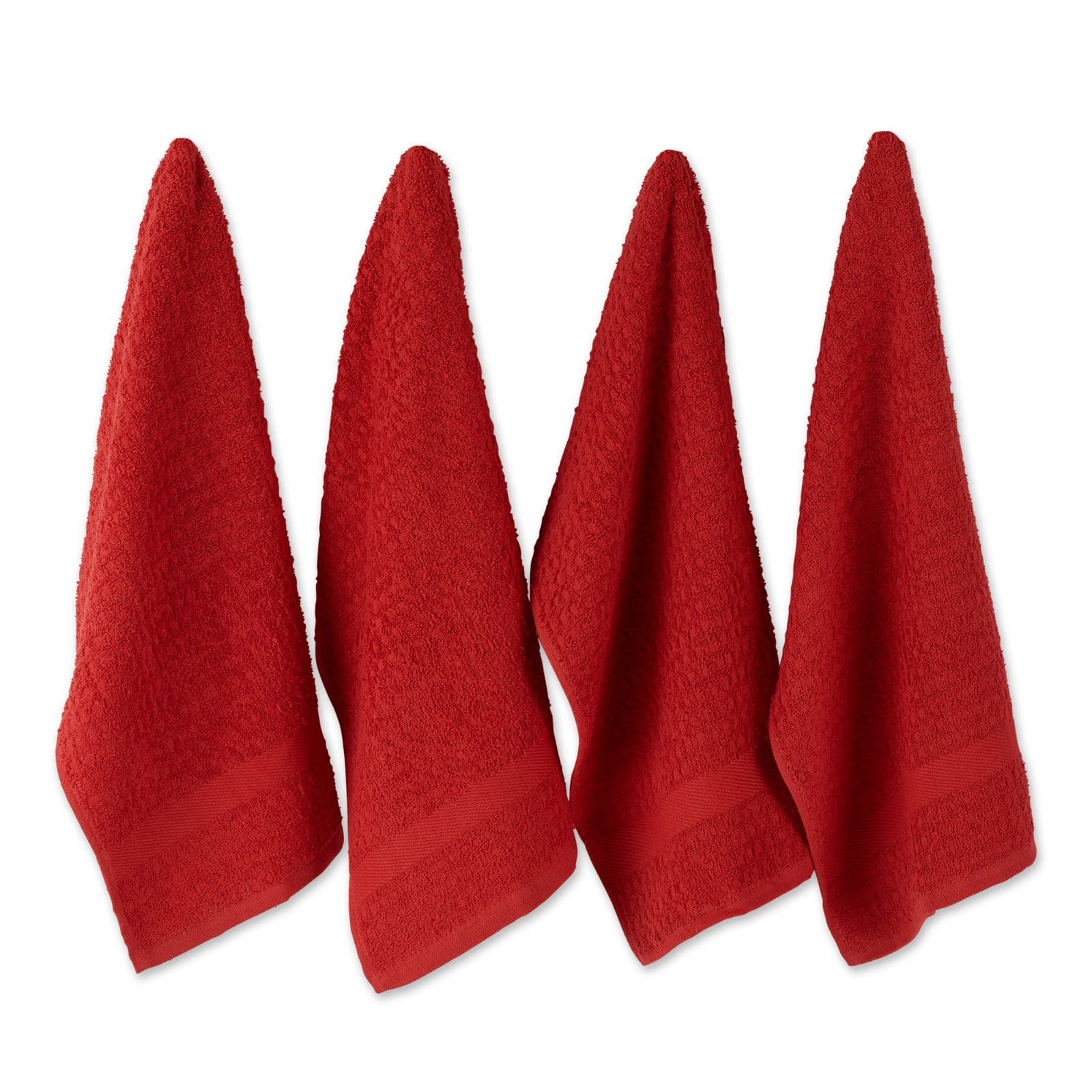 DII® Solid Red Waffle Terry Dishtowel, 4ct.
