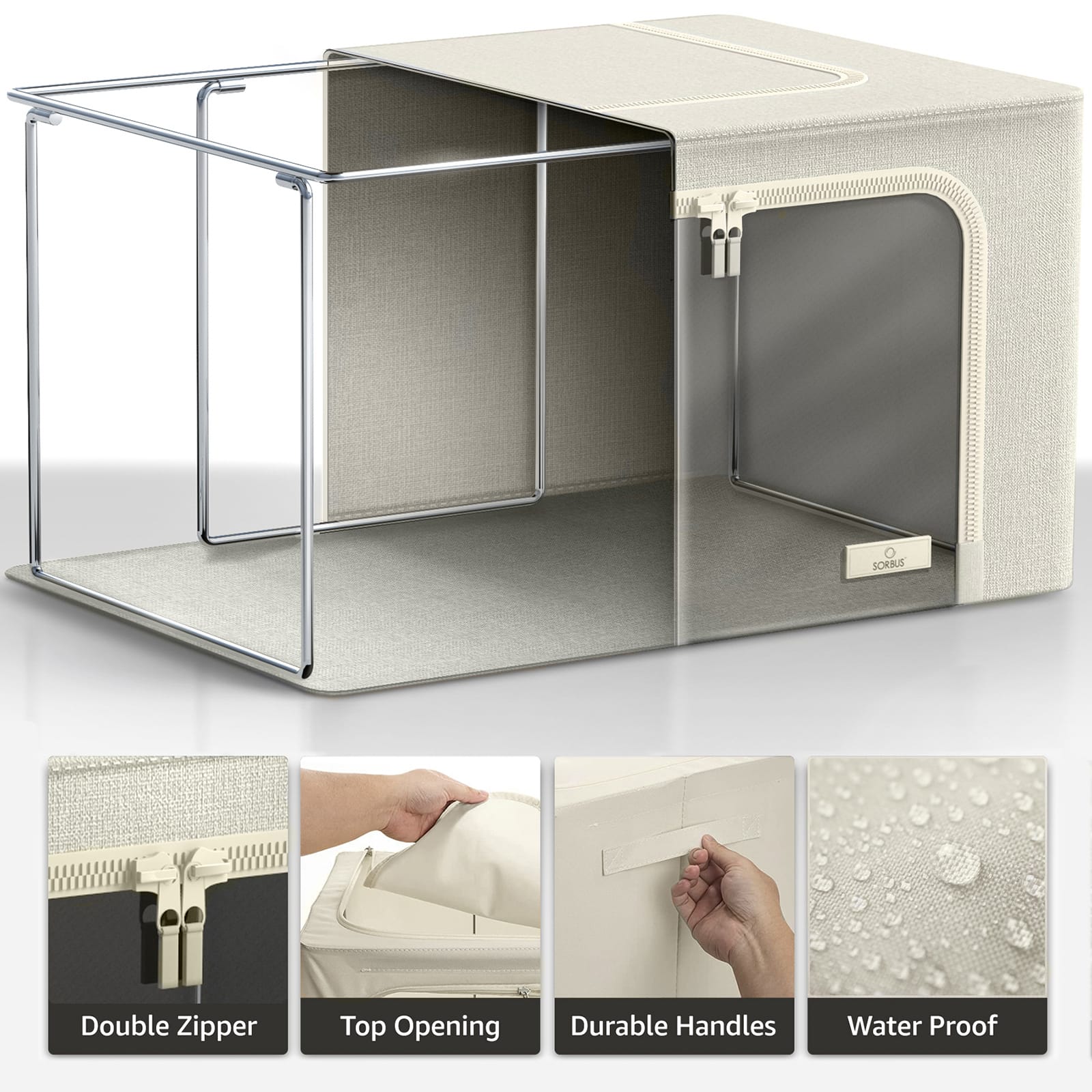 Sorbus Large Foldable & Stackable Storage Bags with Windows Set