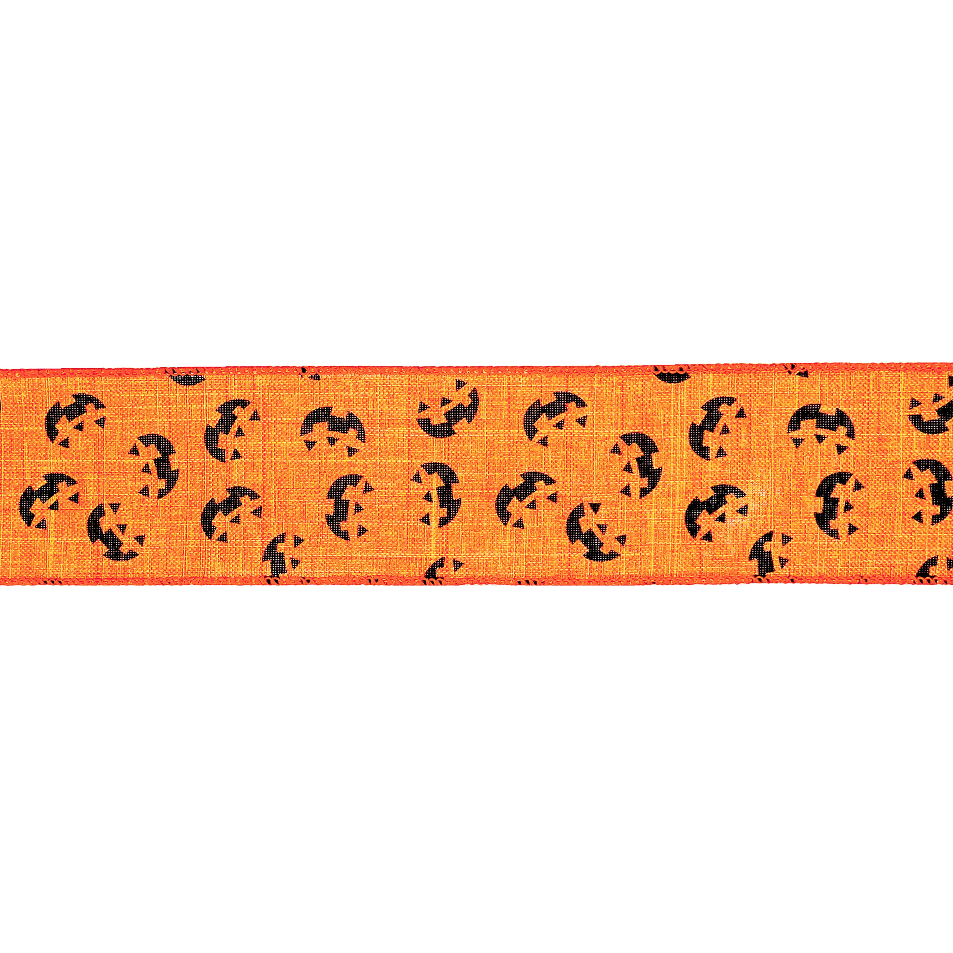 2.5" x 6.6yd. Orange Pumpkin Wired Faux Linen Ribbon by Celebrate It®