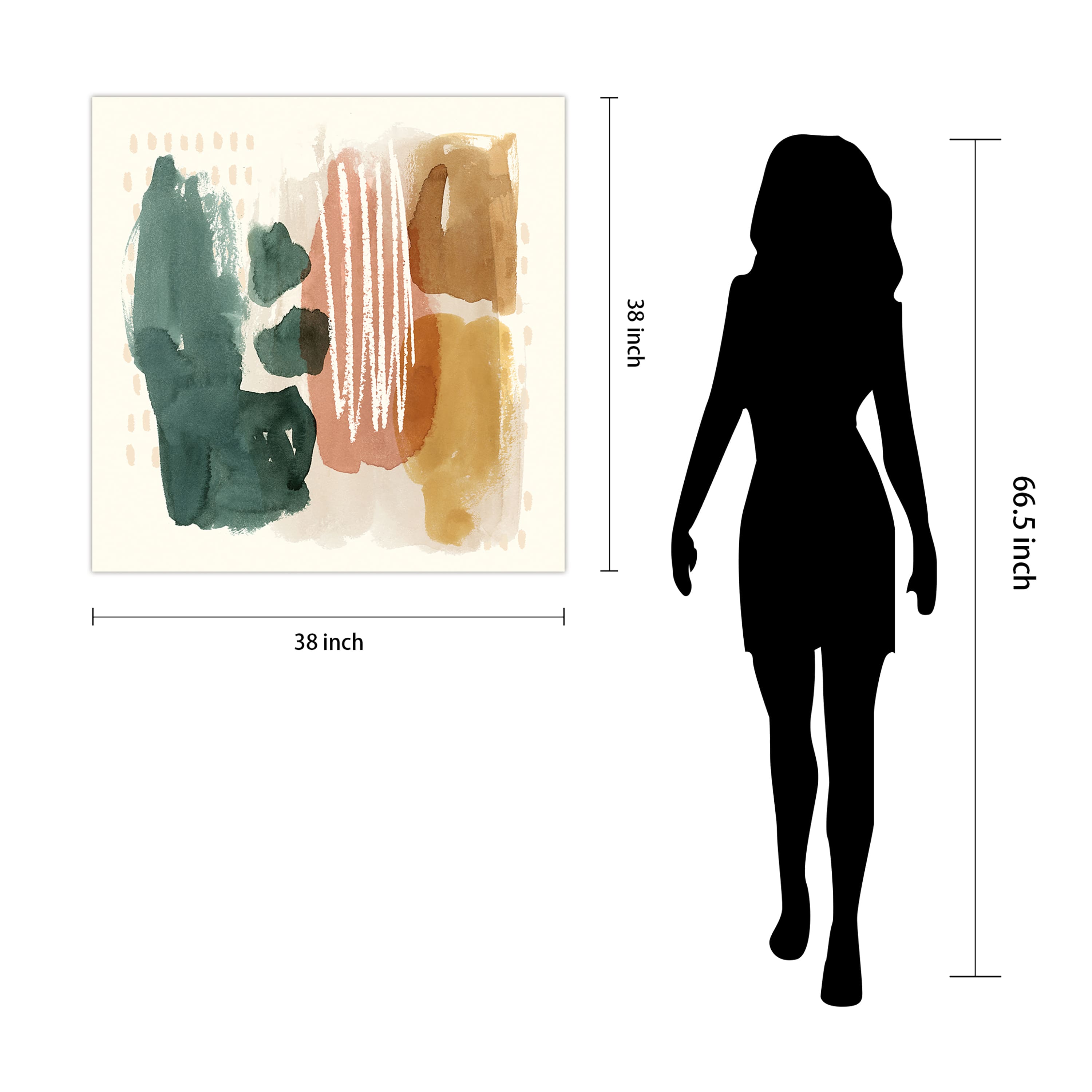 Empire Art Direct 38" x 38" Ochre Echo III Free Floating Tempered Glass Wall Art