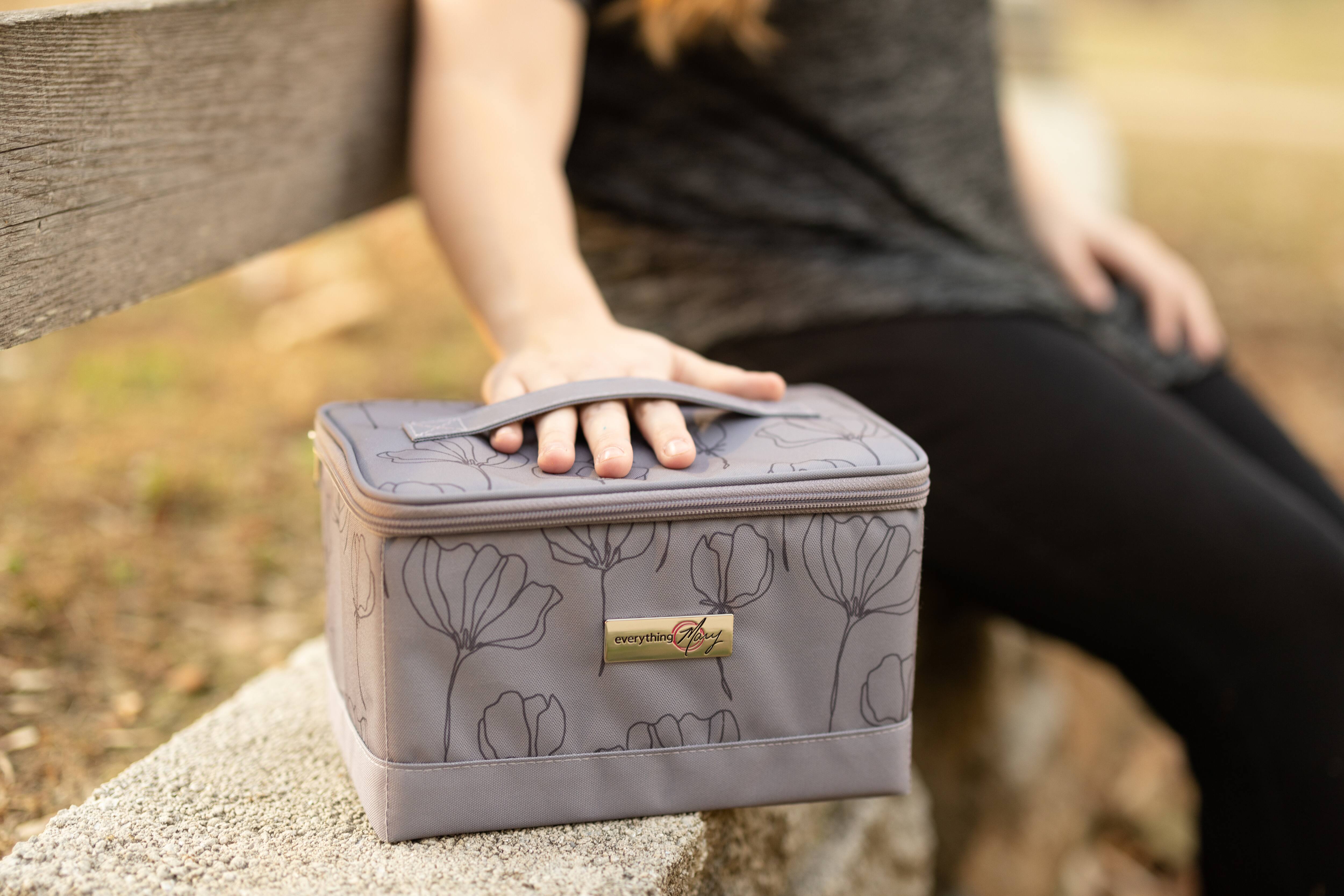 Everything Mary Gray Floral Collapsible Sewing Kit Organizer Box