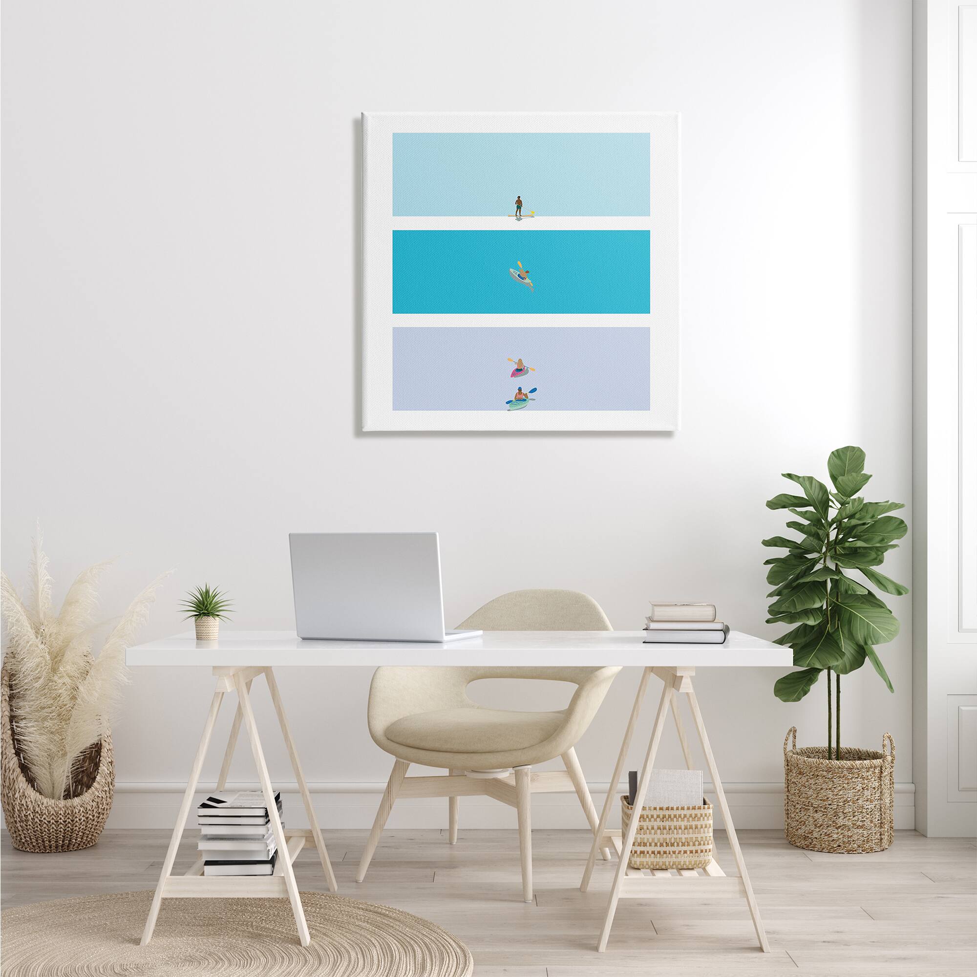 Stupell Industries Modern Paddle Boarding and Kayaks Athletes Summer Sports Canvas Wall Art