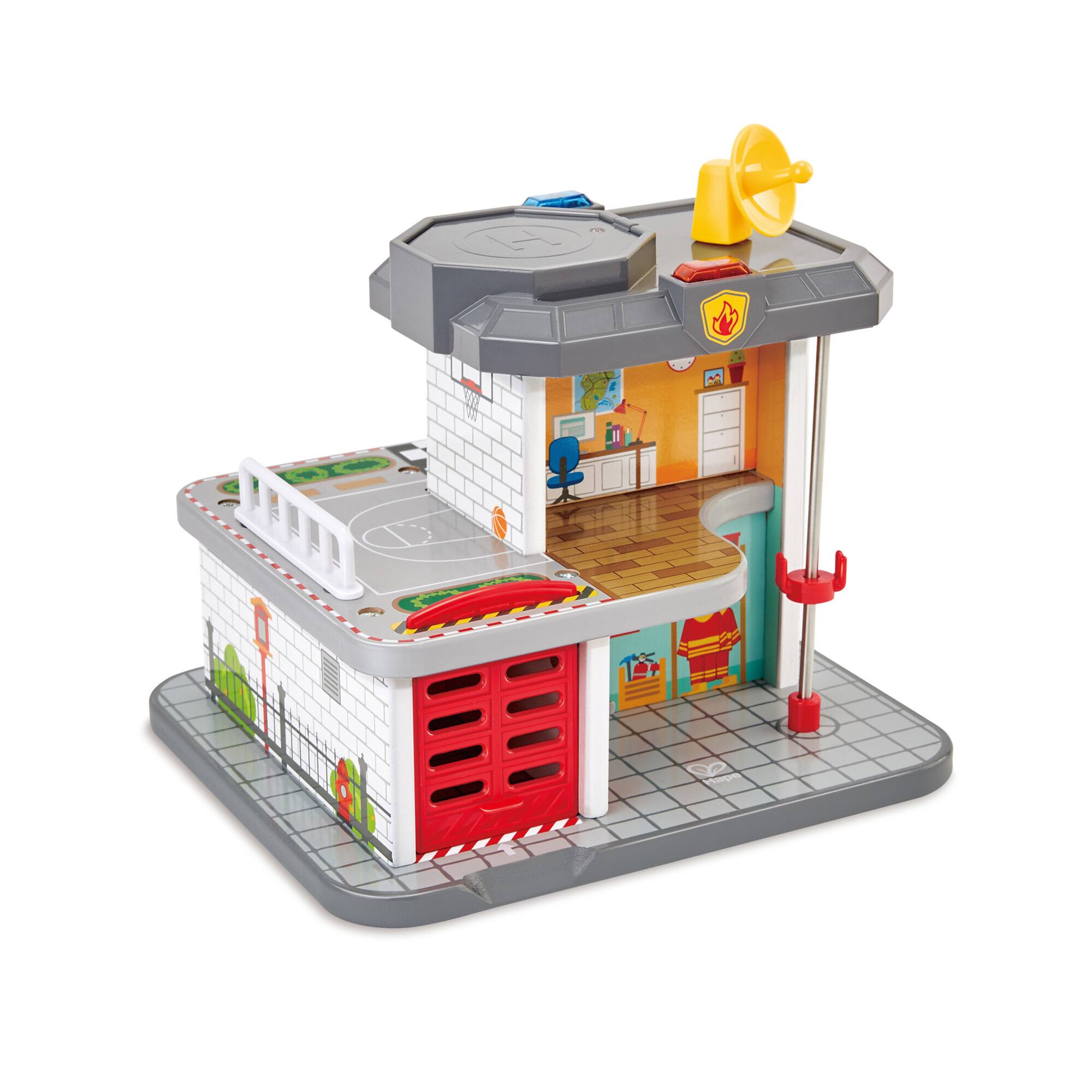 Hape Emergency Services HQ Police & Fire Station Wooden Train Set