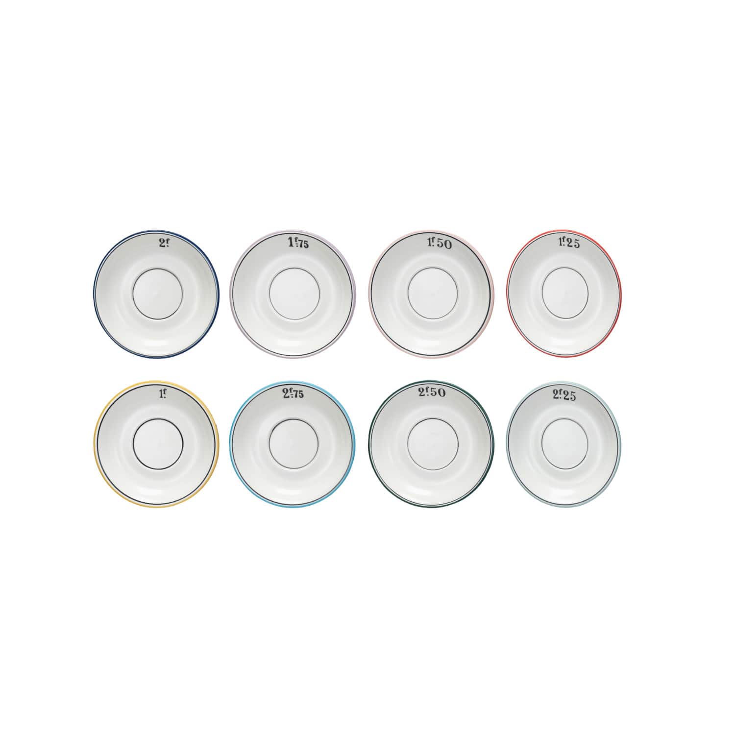 Hello Honey® 6" Factorial Numbers Design Stoneware Plate Set