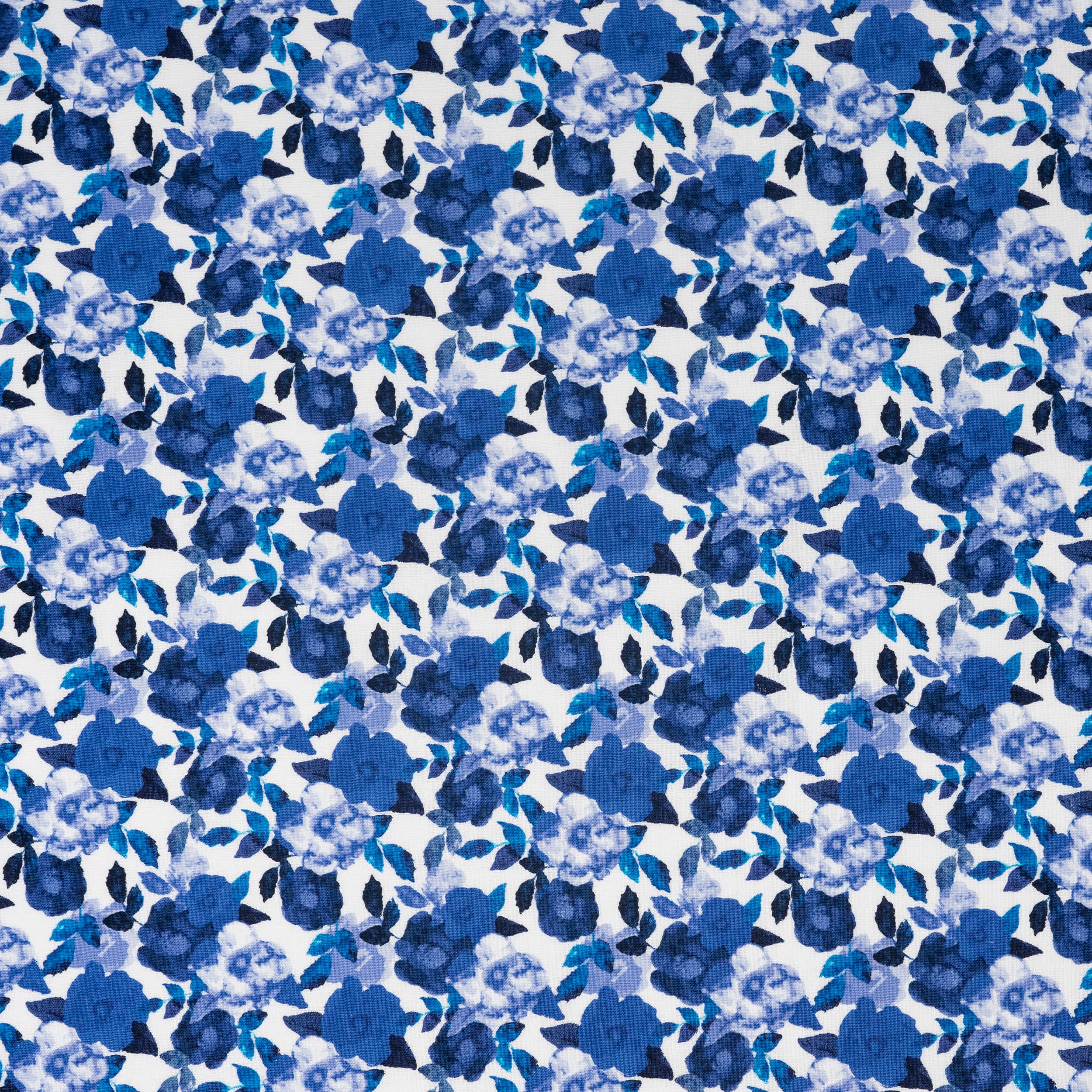 SINGER 18" x 21" Blue Floral Print Cotton Fabric Bundle