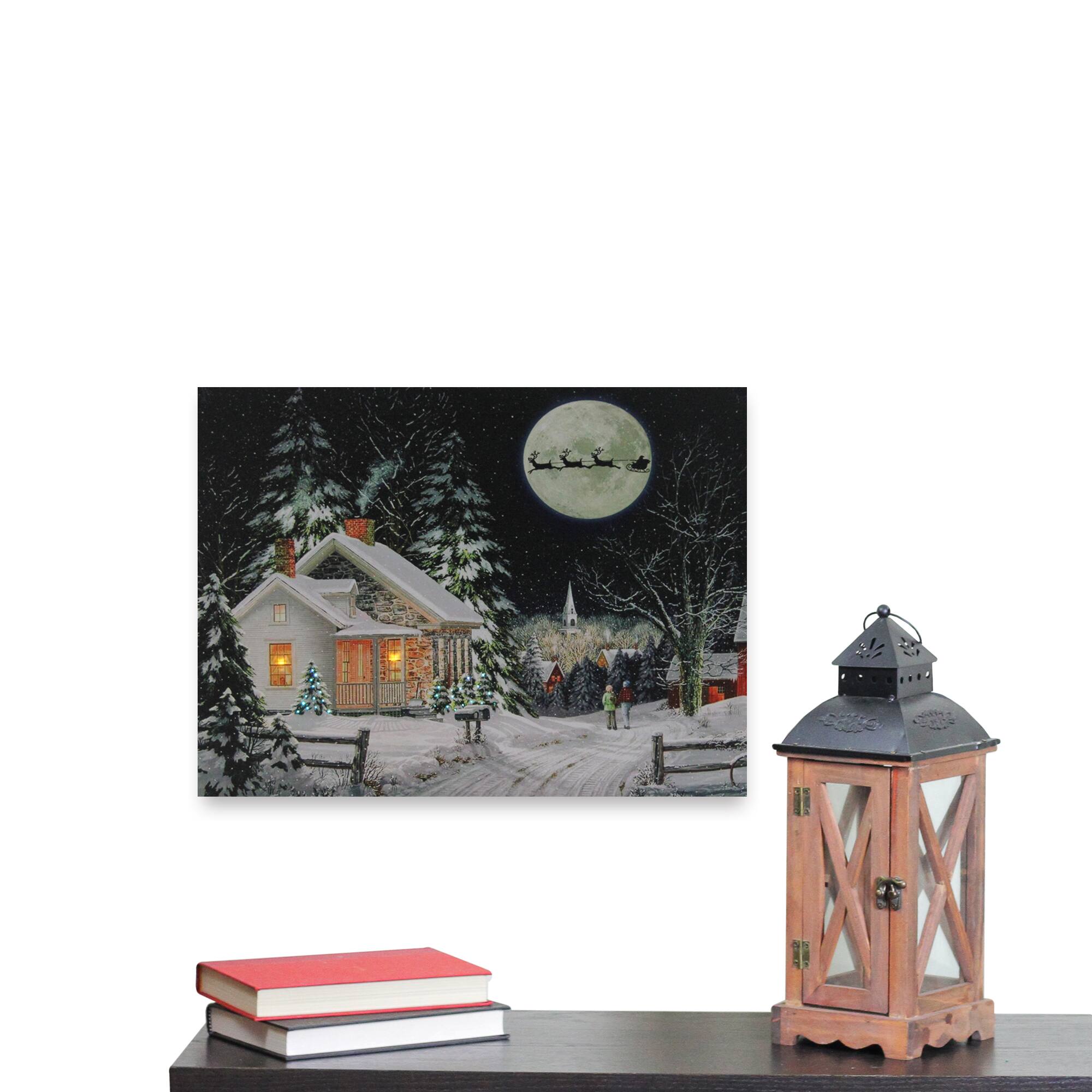 LED Lighted Santa Claus Coming To Town Christmas Wall Art