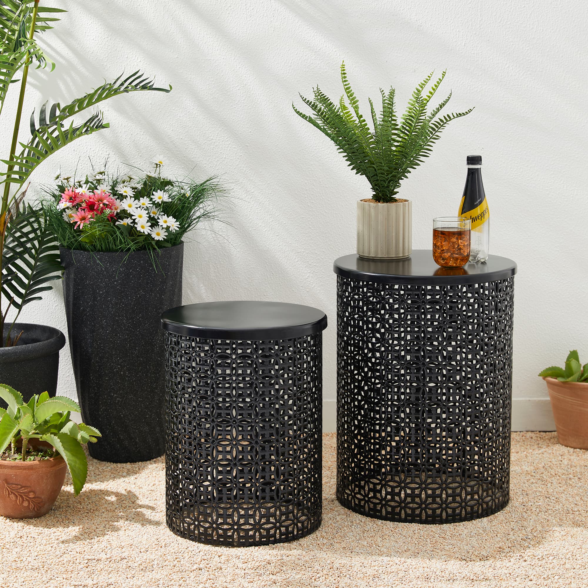 Glitzhome® Multi-Functional Metal Accent Table Set