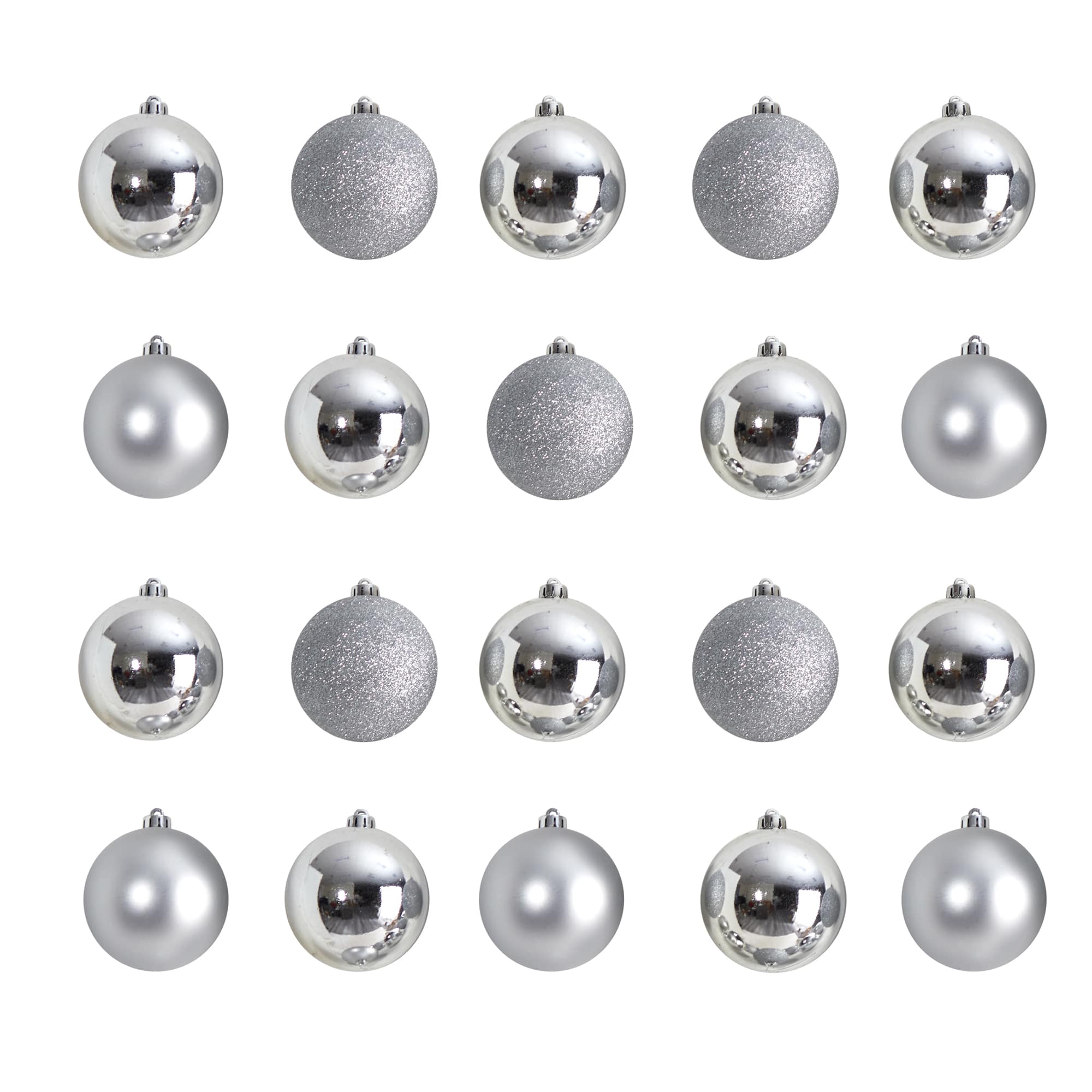 20ct. 3" Silver Shatterproof Christmas Ornaments