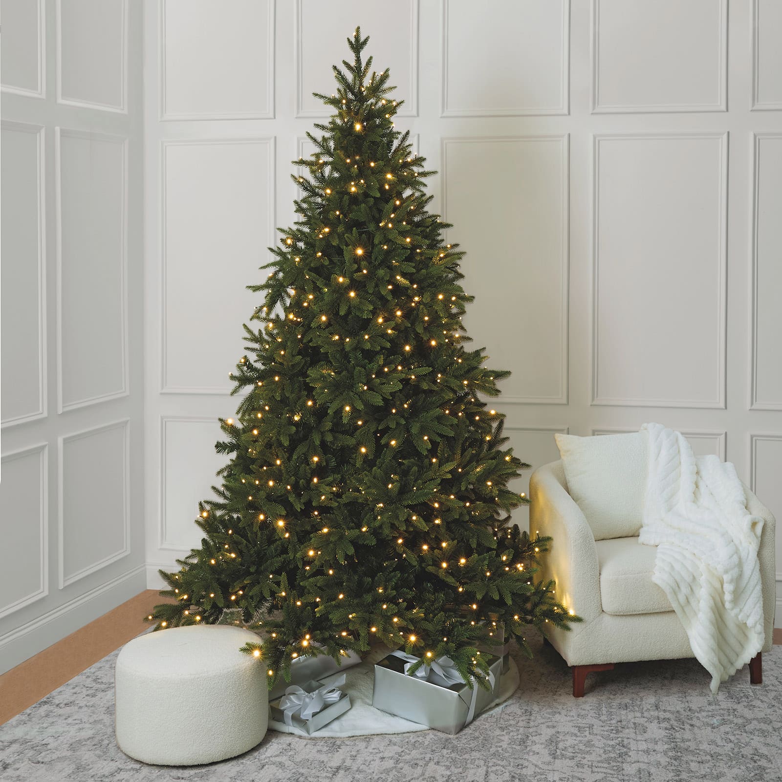 7.5ft. Pre-Lit Barrington Fir Artificial Christmas Tree, Quick Set