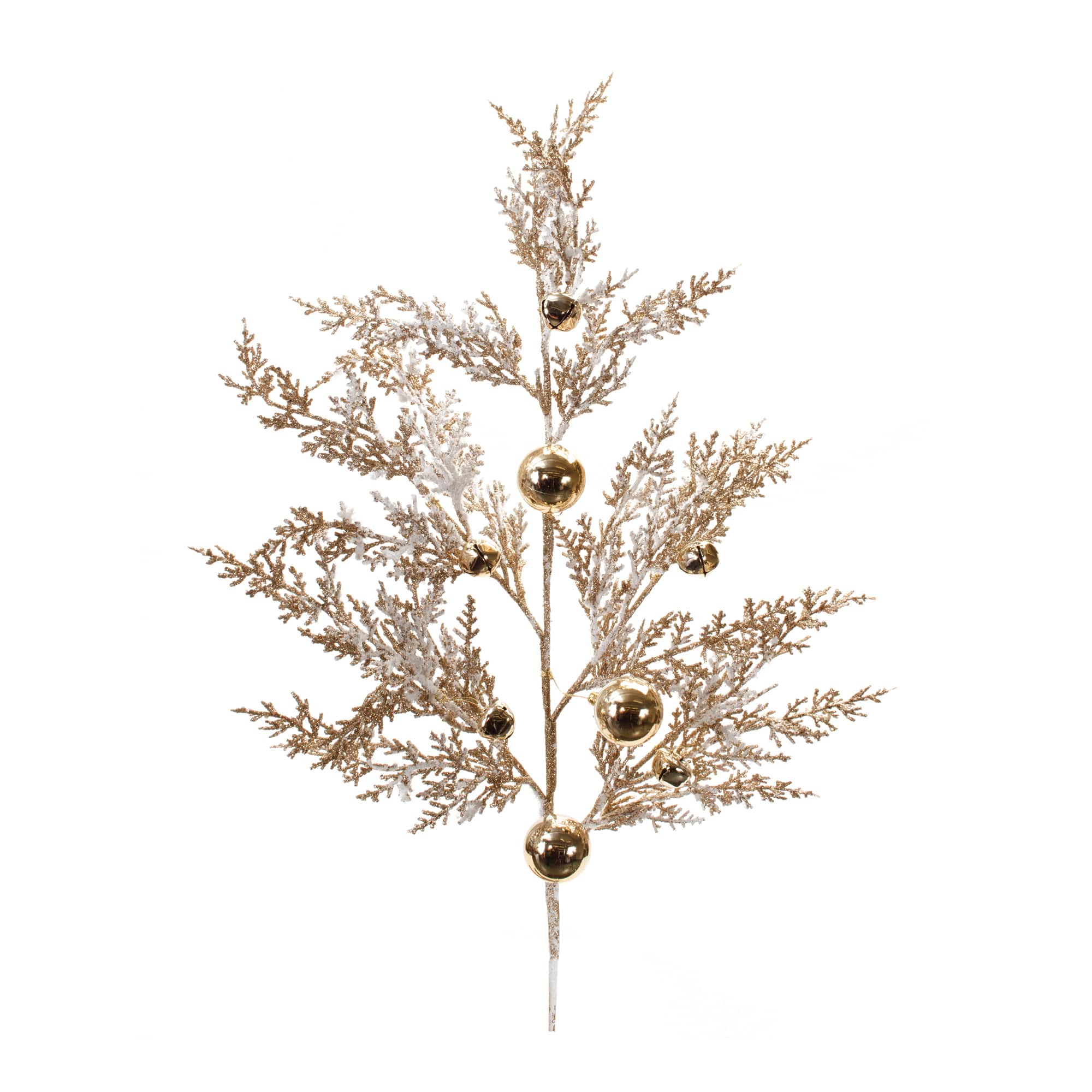 Flocked Sleigh Bell Pine Sprays, 2ct.