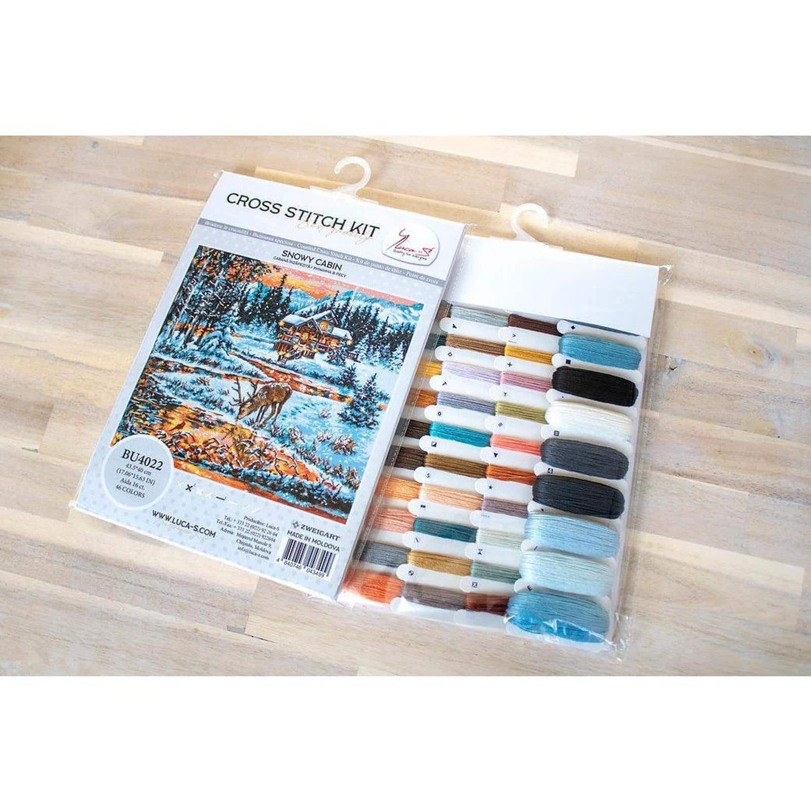 Luca-S Snowy Cabin Counted Cross Stitch Kit