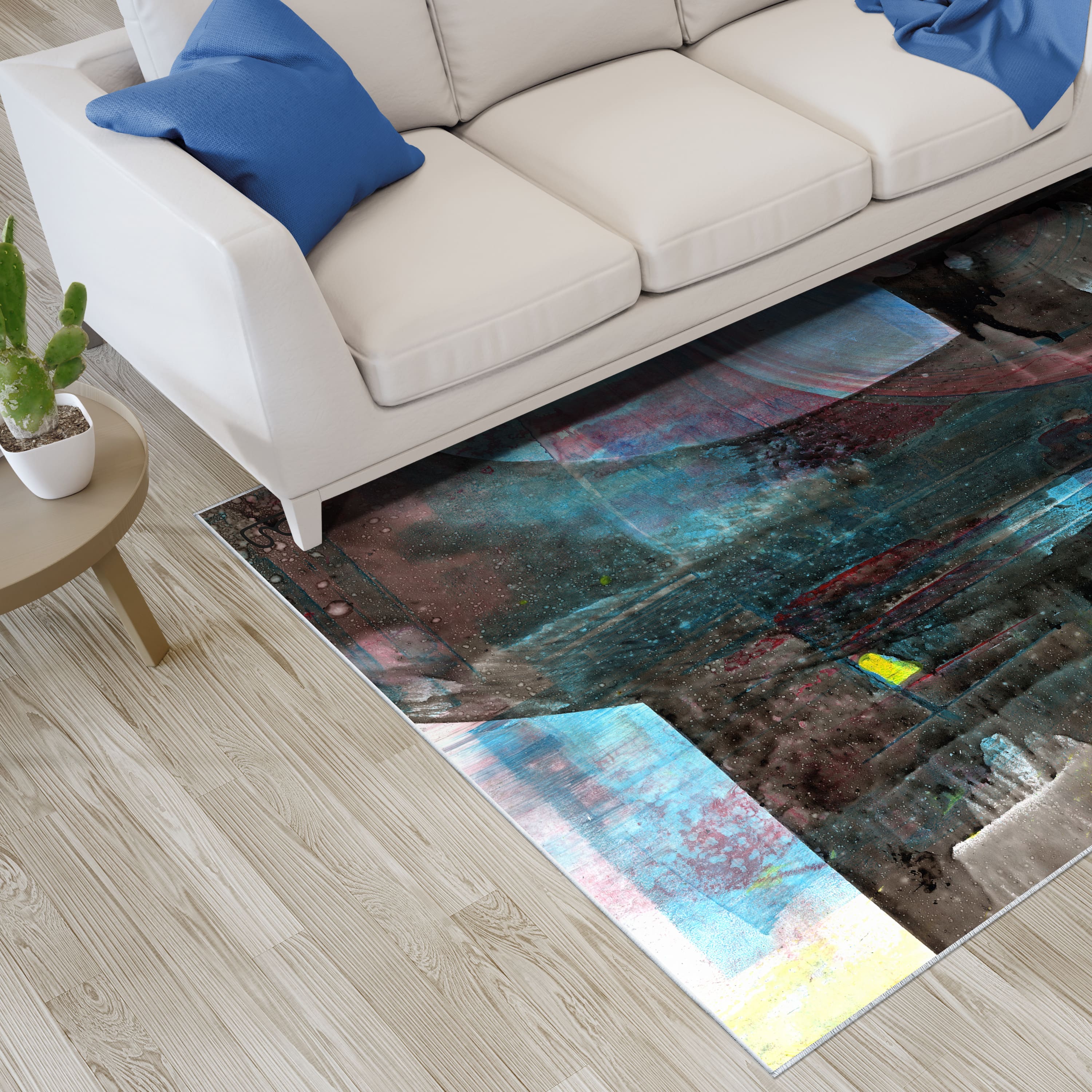 Empire Art Direct 5ft. x 7.5ft. Switching Directions I Tapis D'Art Washable Abstract Area Rug