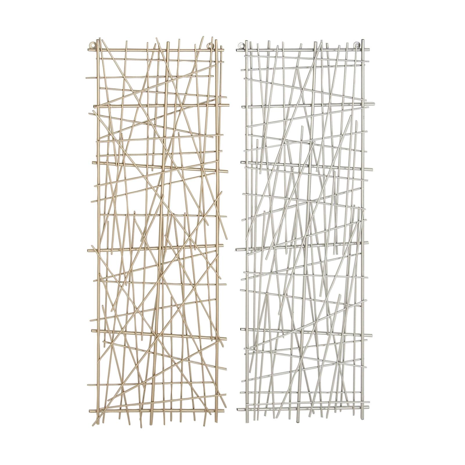 CosmoLiving by Cosmopolitan Gold & Silver Metal Modern Abstract Wall Decor Set