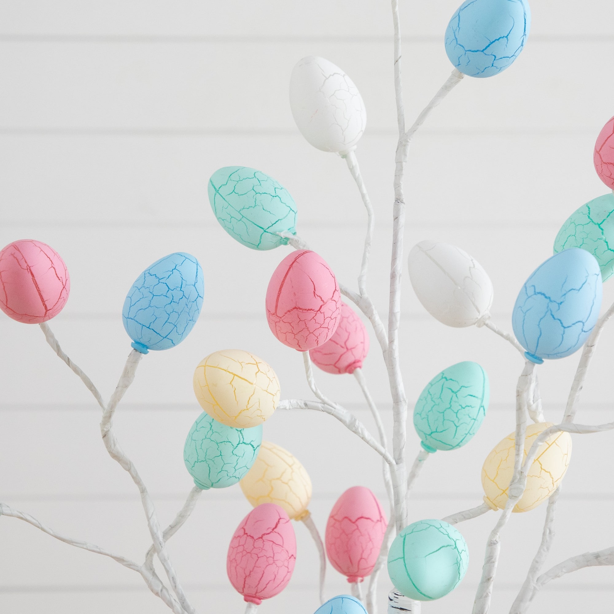 5ft. Pre-Lit Artificial Easter Twig Tree with 72 Egg Shaped LED Ornaments
