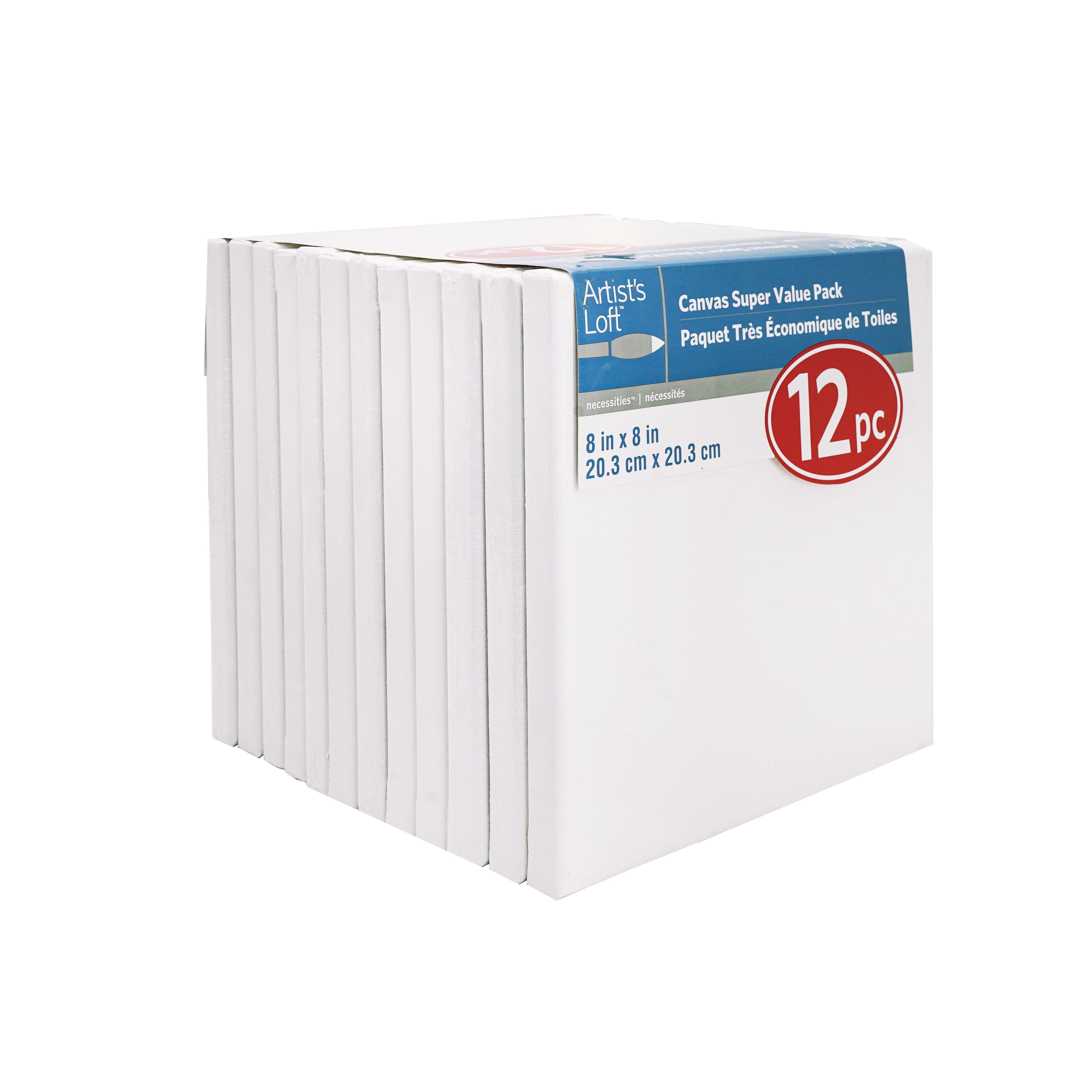 12 Pack 8" x 8" Super Value Canvas by Artist's Loft®