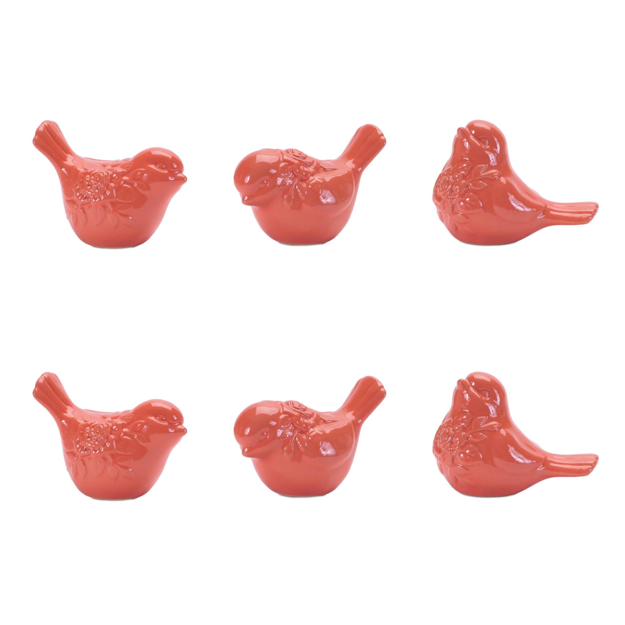 Melrose Pink Floral Bird Ceramic Figurines Set | Michaels®