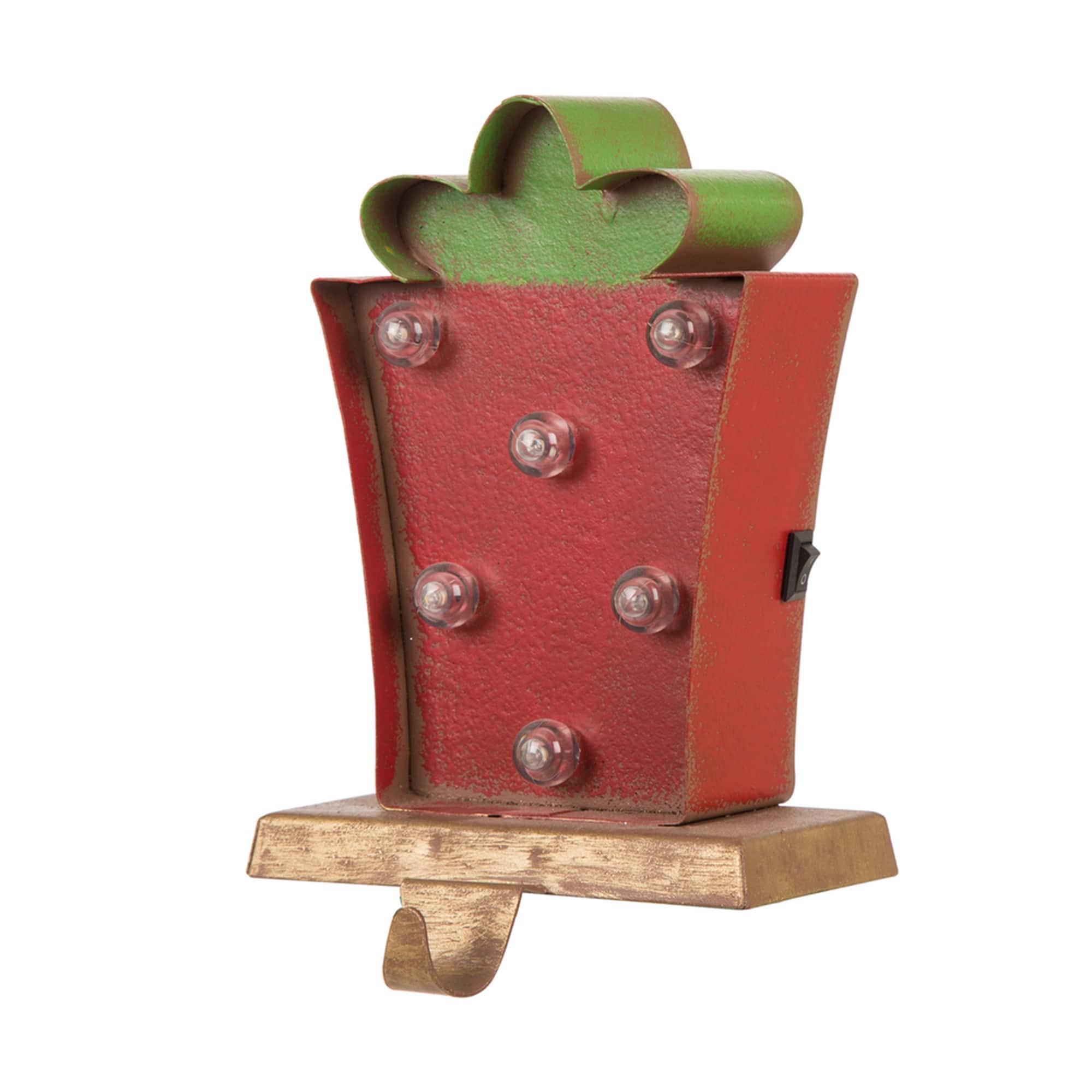 Glitzhome® LED Tree & Gift Box Stocking Holder Set