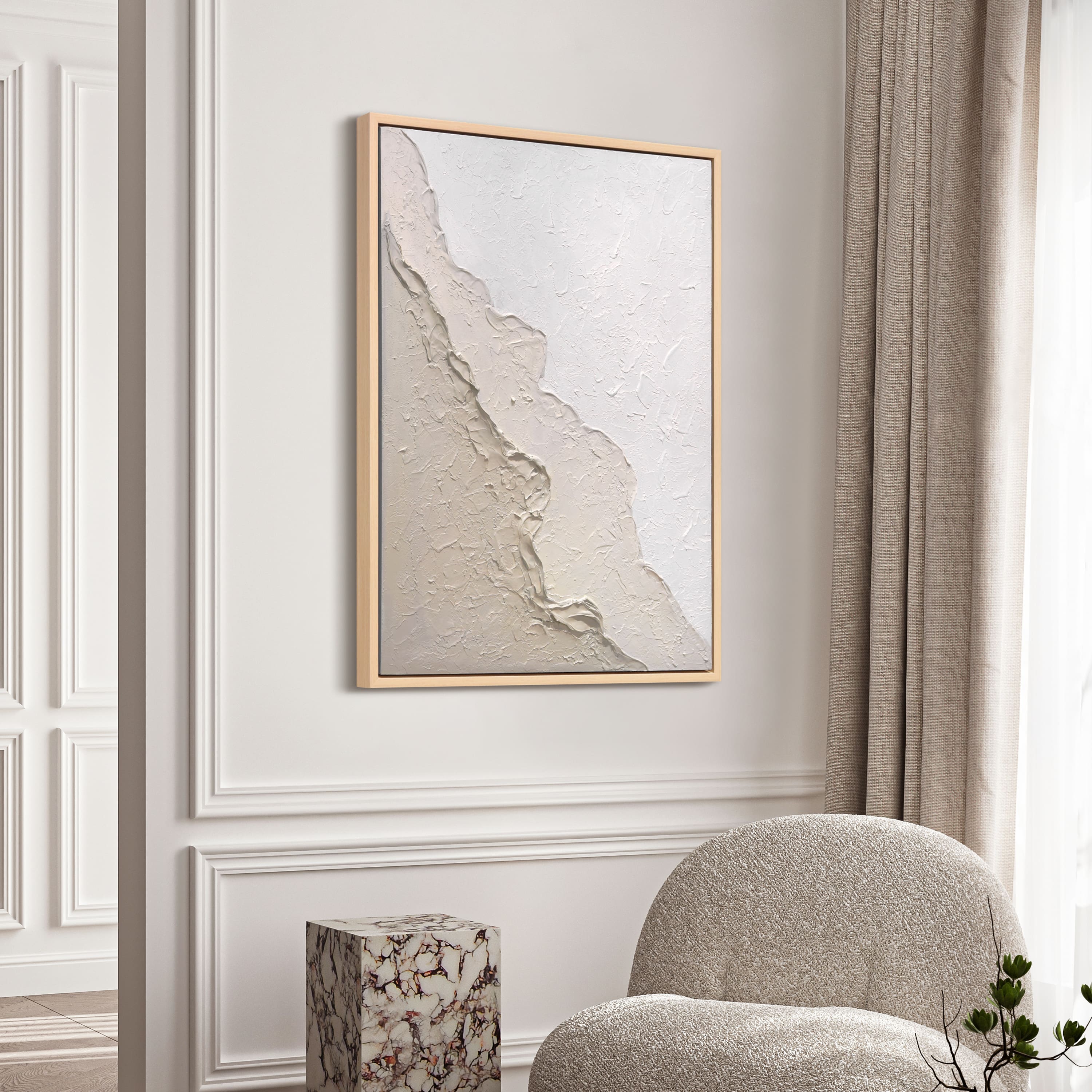 Empire Art Direct 30" x 40" Natural Flow Heavily Textured Hand Painted Framed Canvas Wall Art