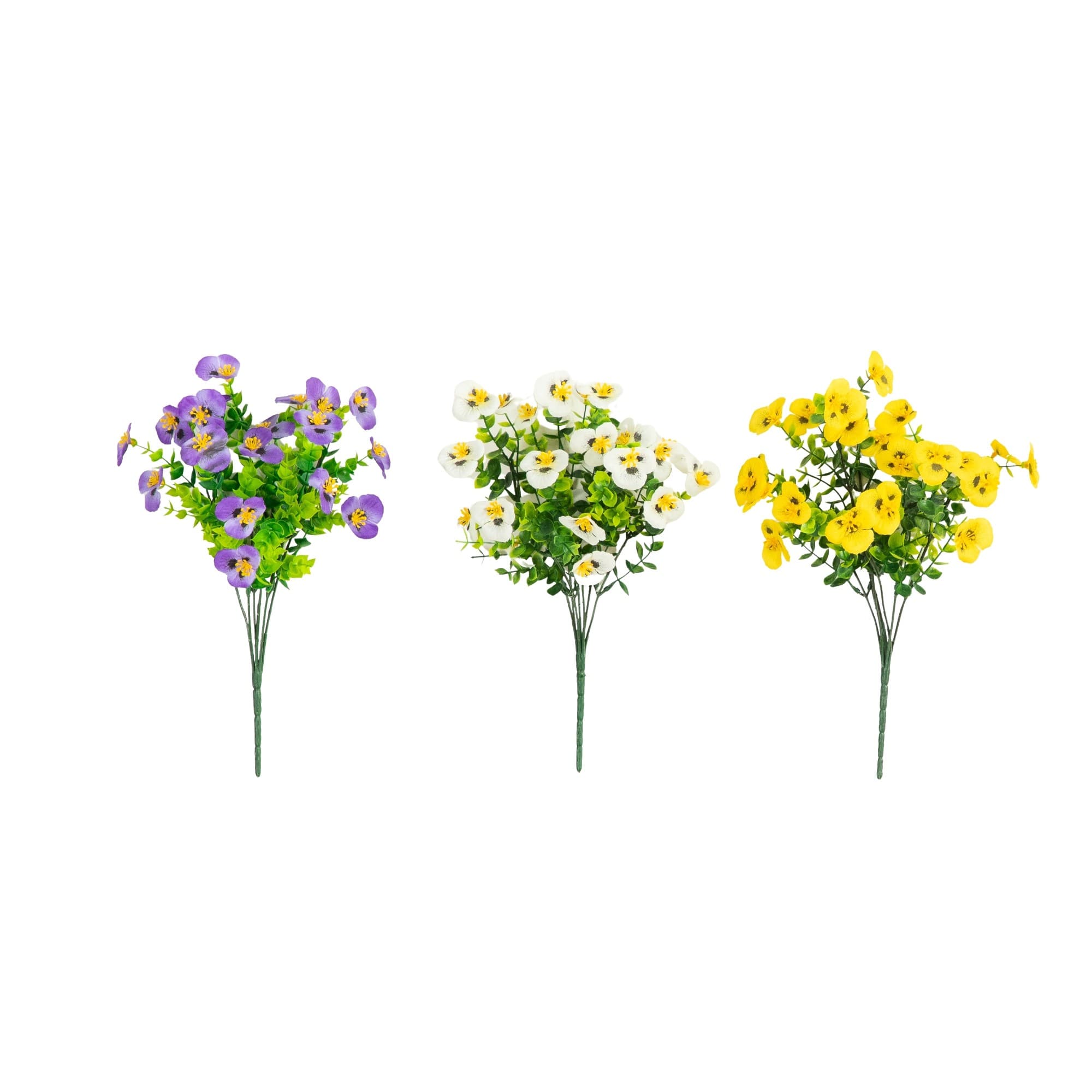 13" UV Resistant Artificial Pansy Bushes, 12ct.