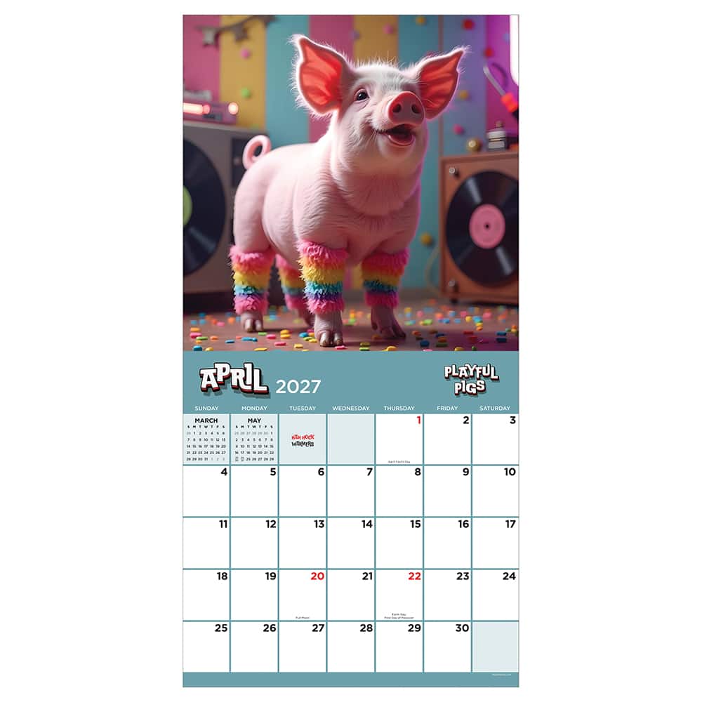 2027 Playful Pigs Wall Calendar