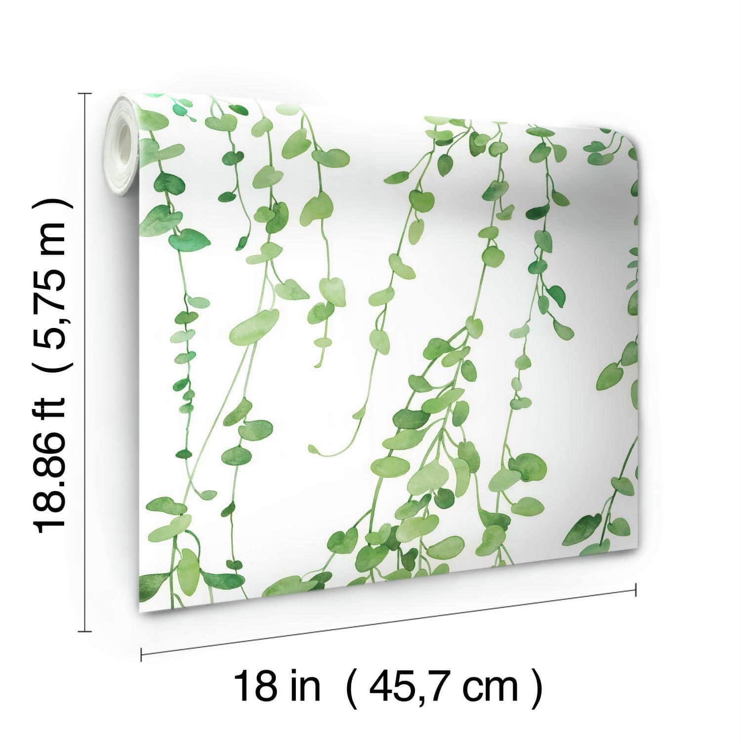 RoomMates Hanging Watercolor Vines Peel & Stick Wallpaper