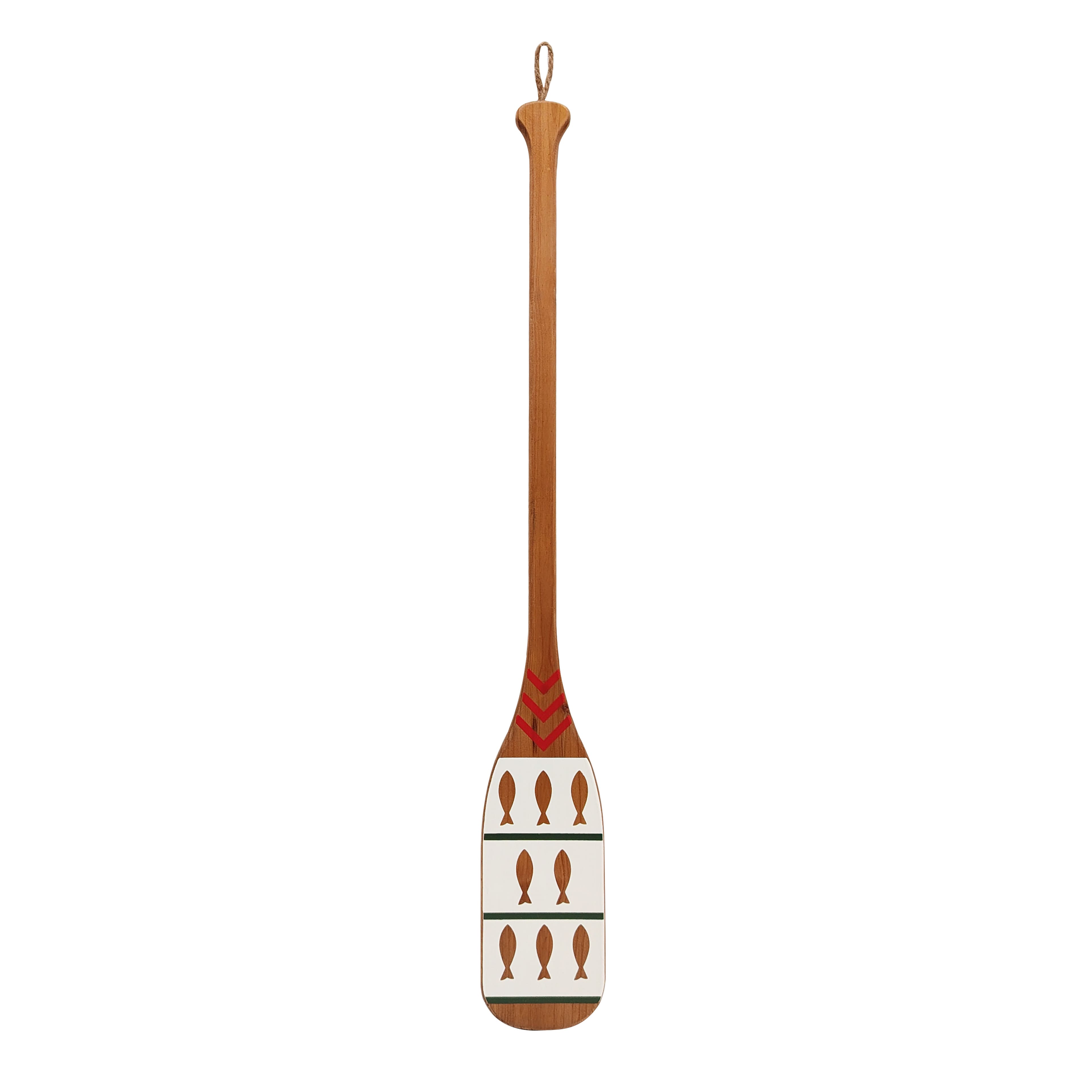 26.5" Brown & White Fish Paddle Wood Wall Décor by Celebrate It™