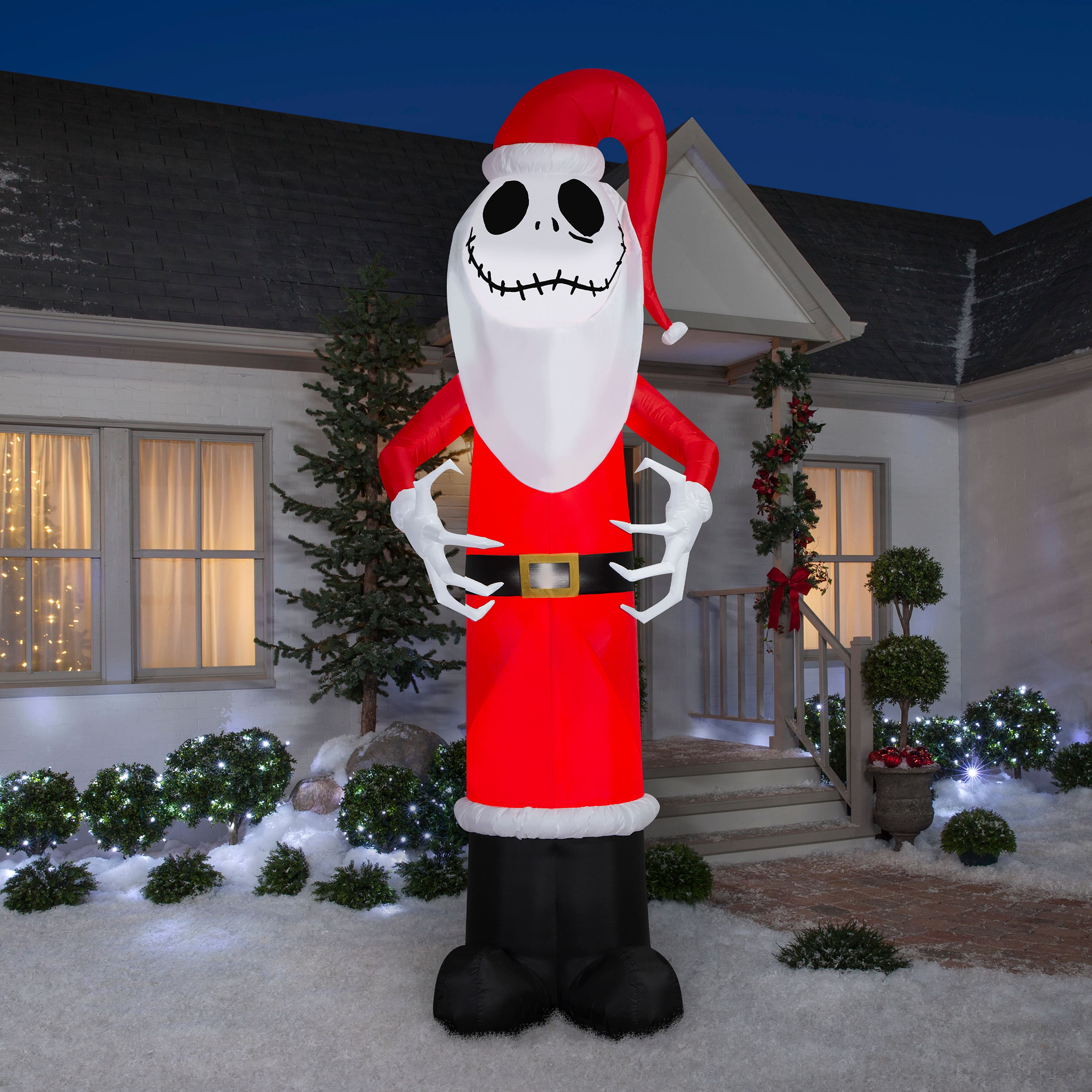 10ft. Airblown® Inflatable Christmas Giant Jack Skellington in Santa Outfit