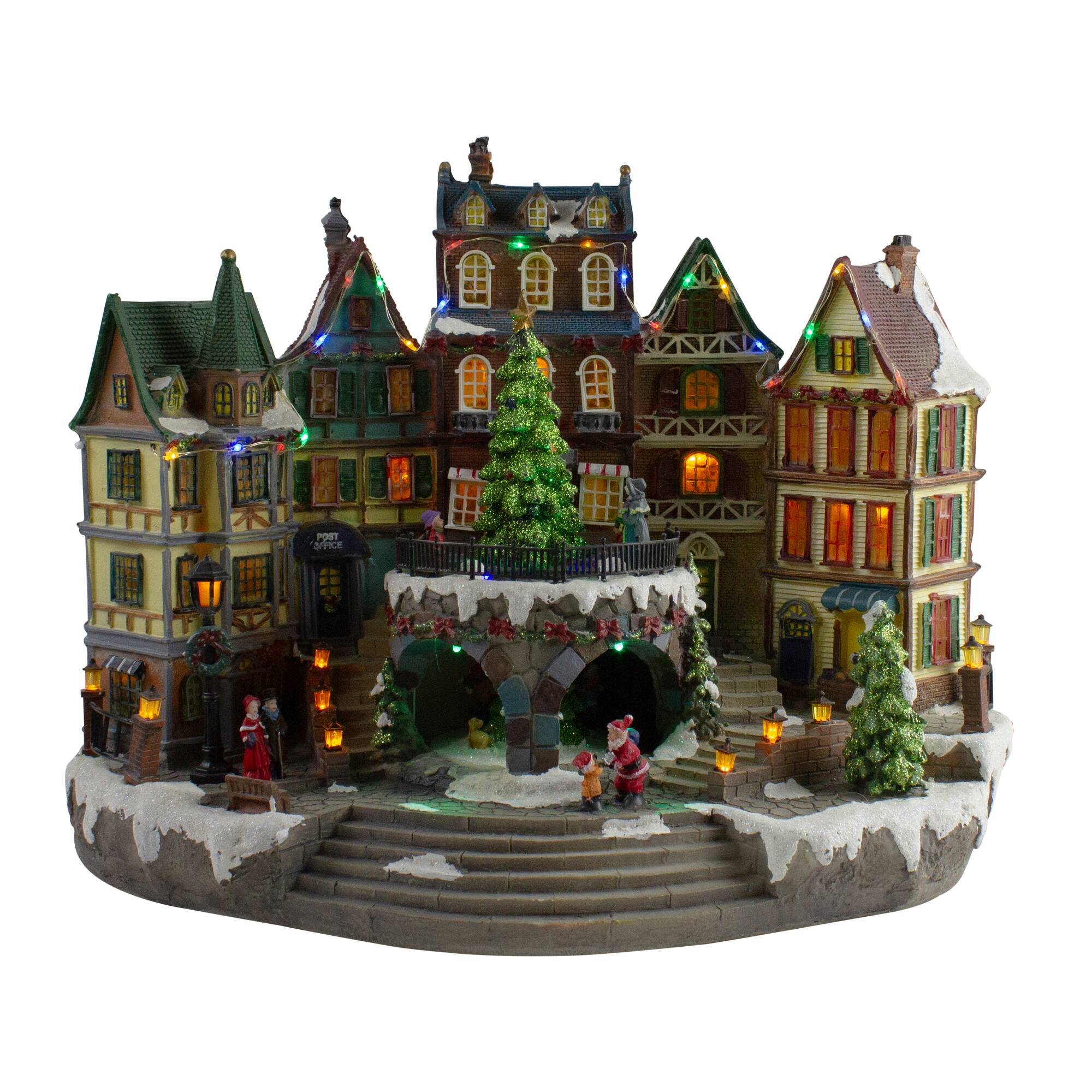 15" Gray & Green LED Lighted Big Christmas Tree With Kids