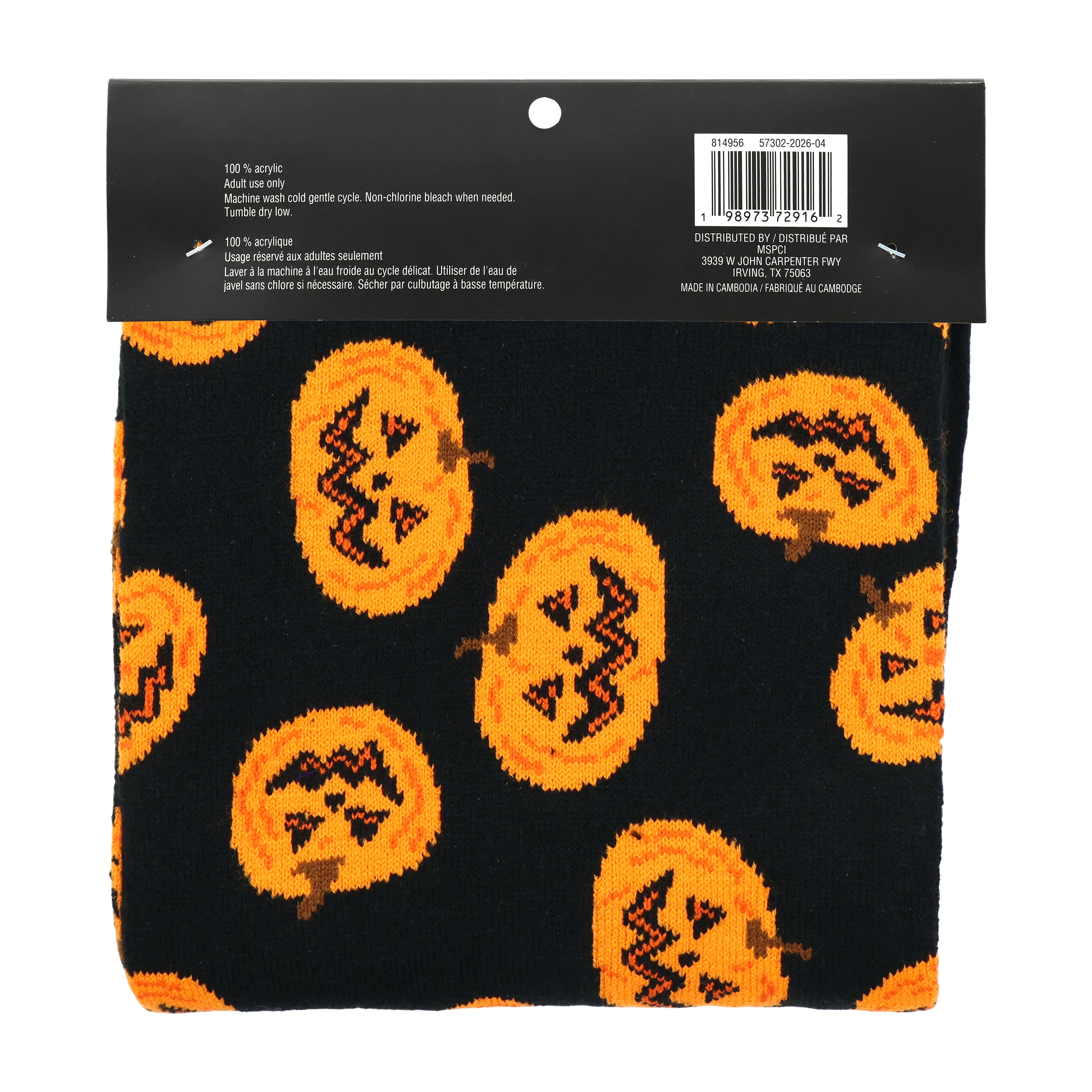 Halloween Black with Orange Pumpkins Scarf by Celebrate It™