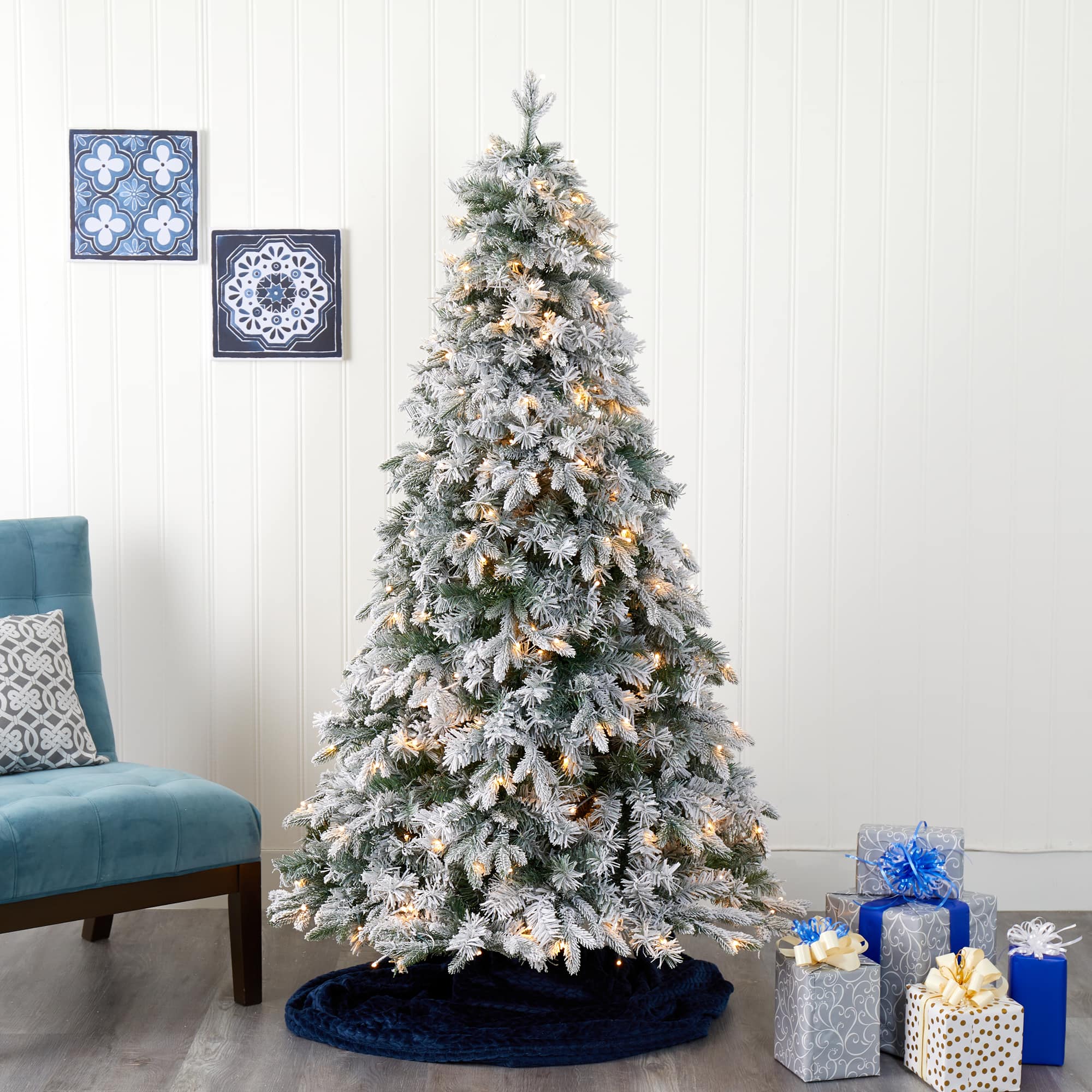 6ft. Pre-Light Vermont Mixed Pine Artificial Christmas Tree, Clear LED Lights