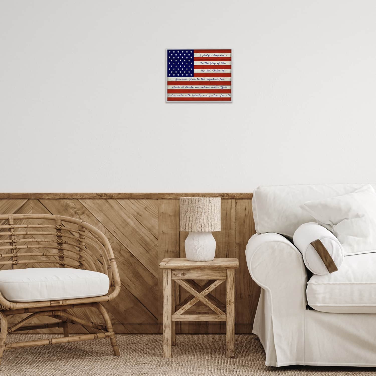 Stupell Industries Pledge of Allegiance Flag Framed Giclee Art
