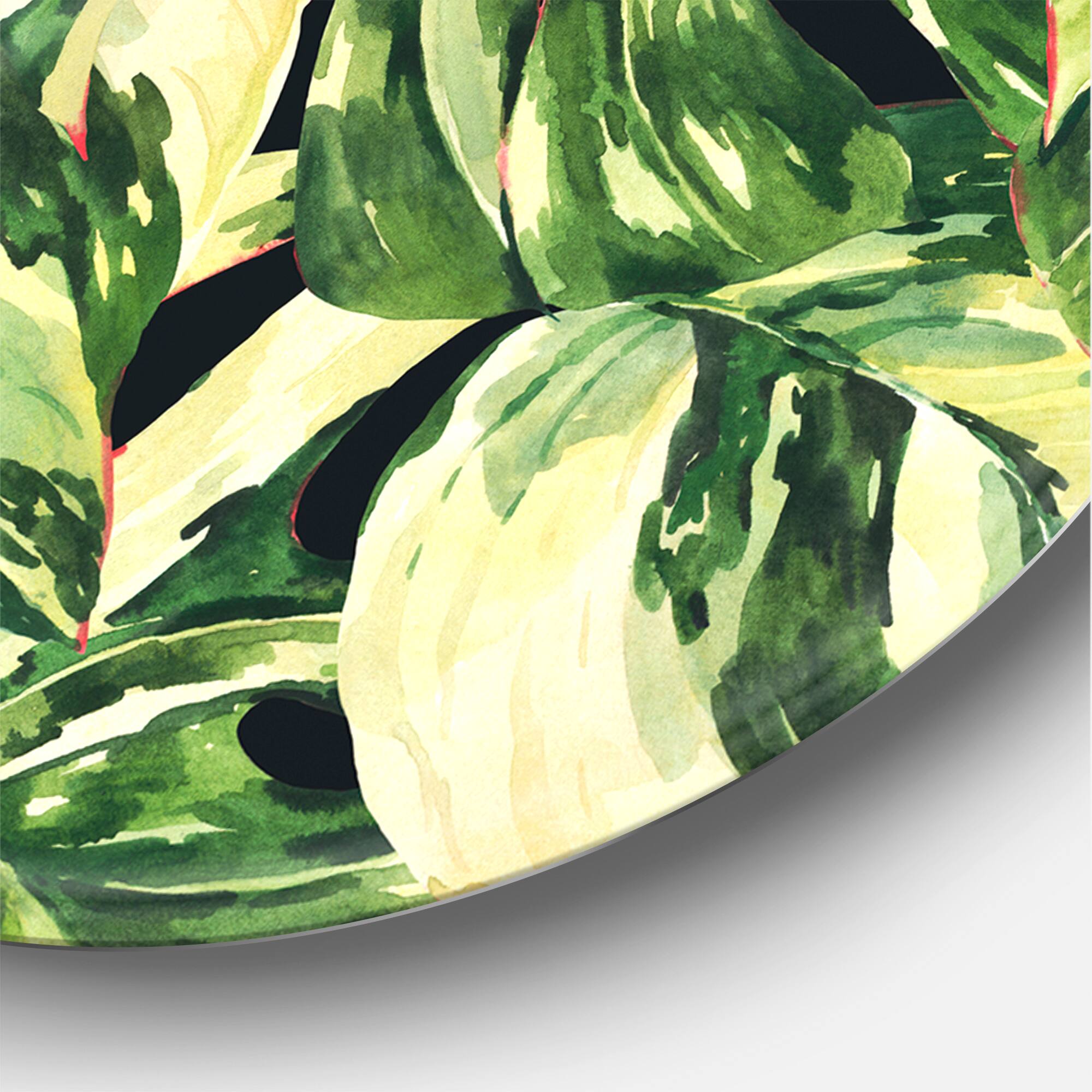Designart - Natural Leaves Exotic On Dark II