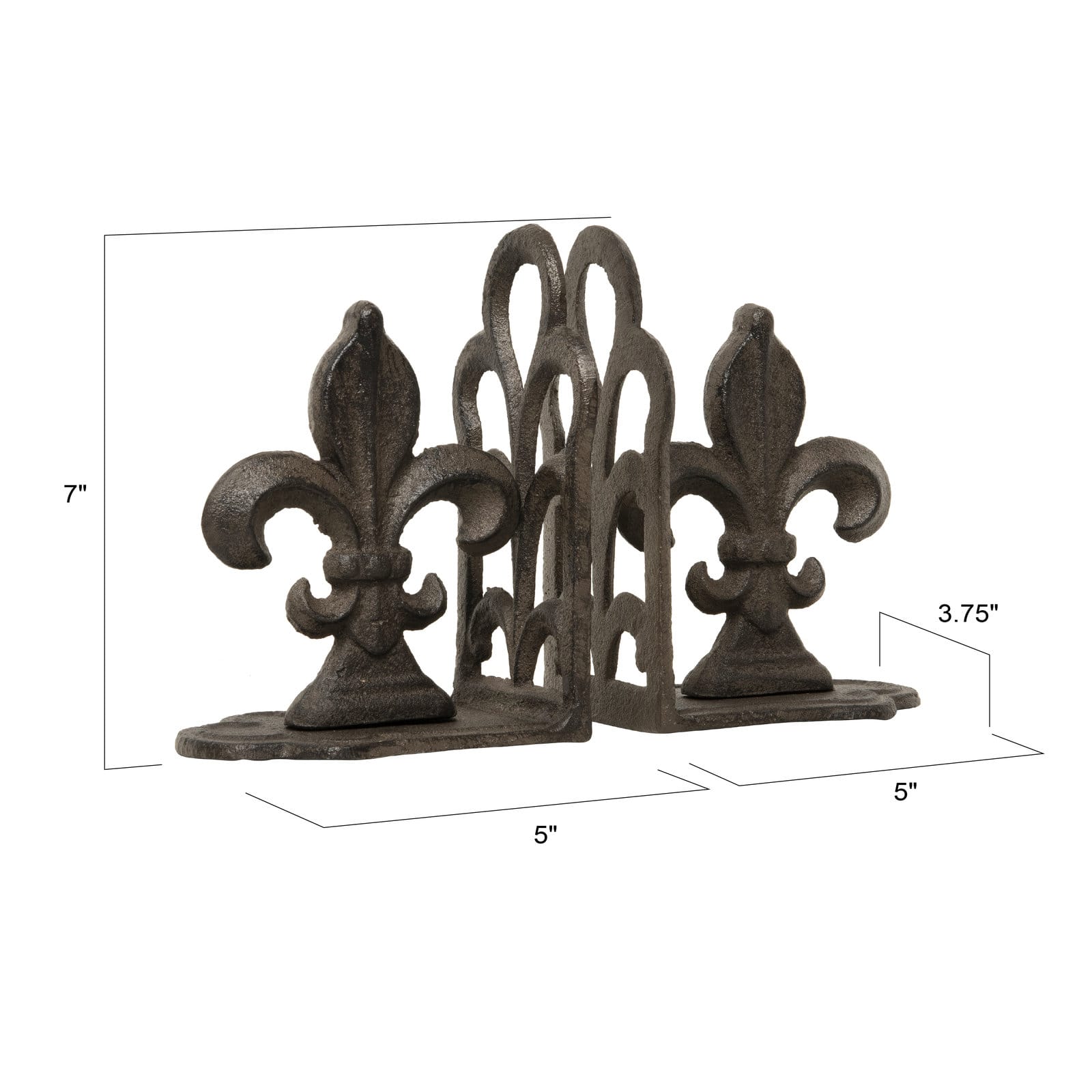 Hello Honey® 10" Fleur de Lis Shaped Iron Bookend Set